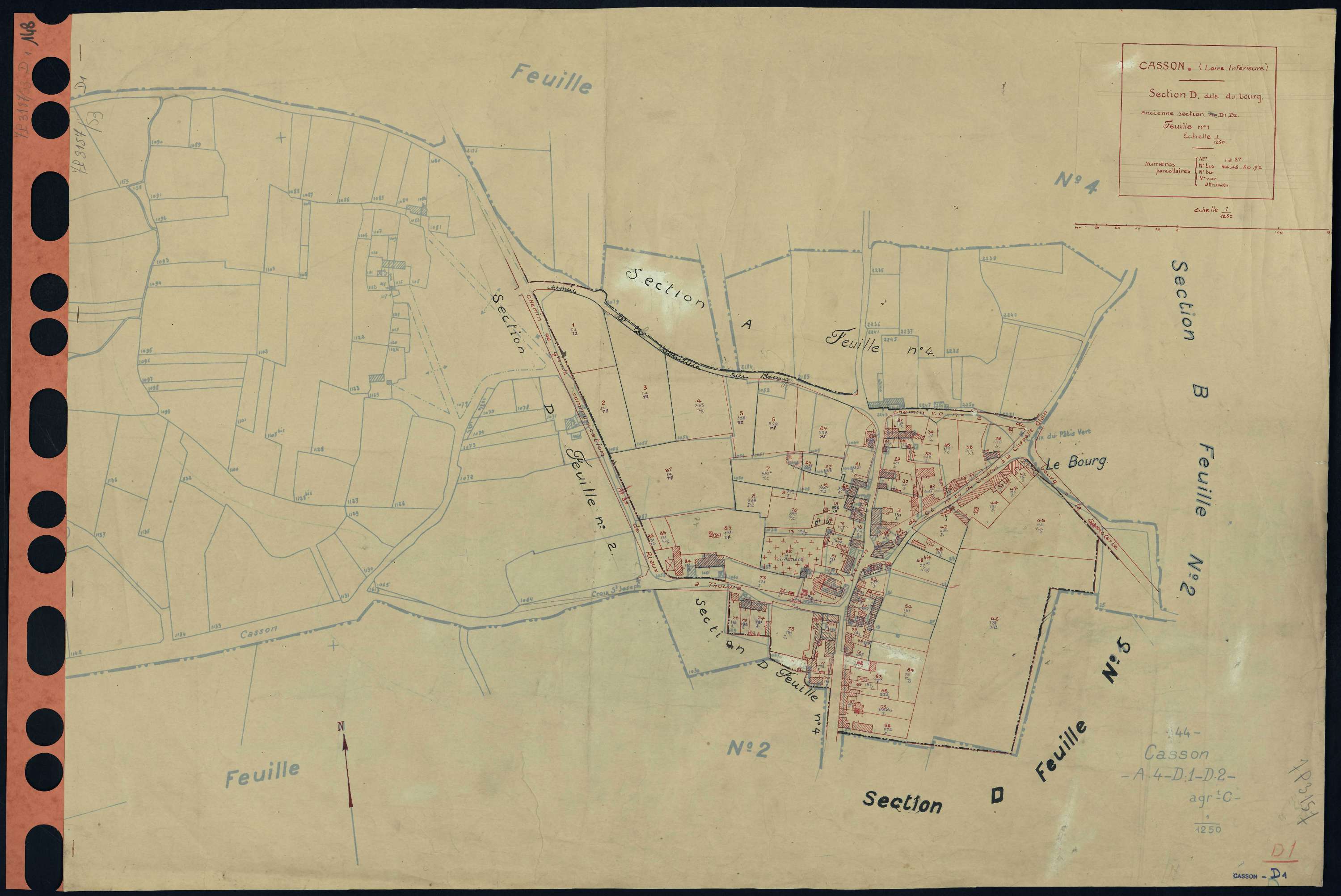 Casson - Section D1 Bourg (section du) . 1-87