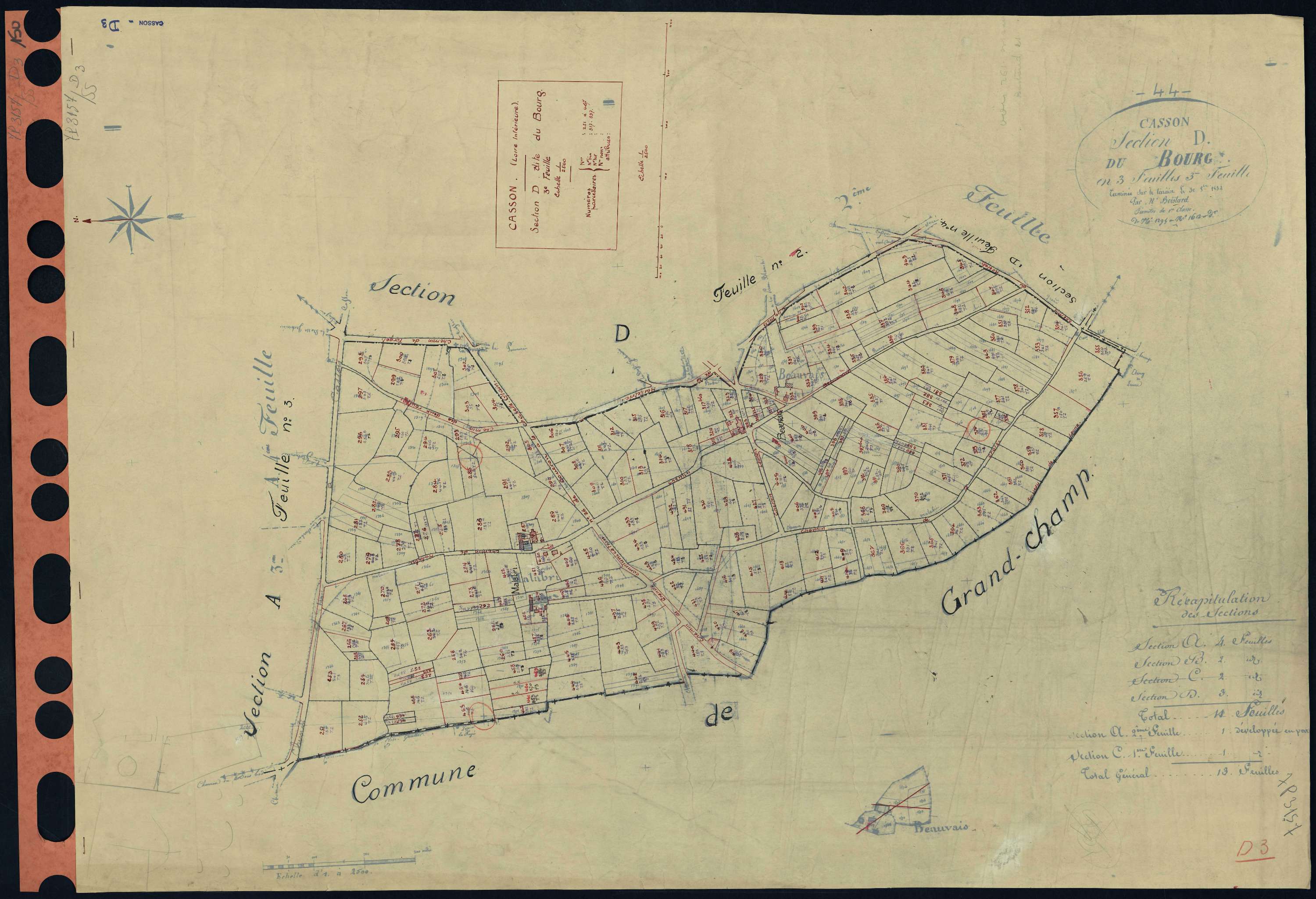 Casson - Section D3 Bourg (section du) . 251-467