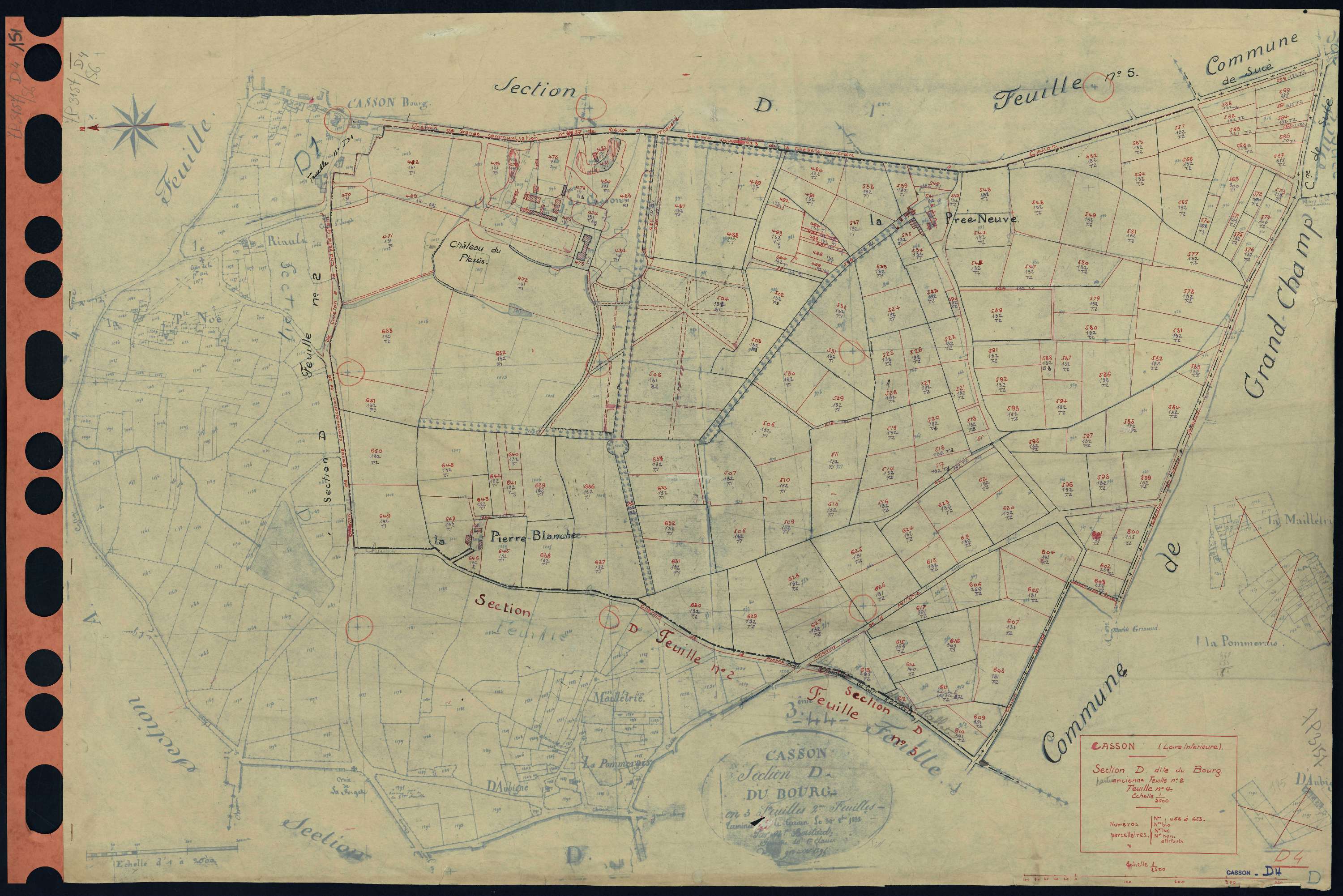 Casson - Section D4 Bourg (section du) . 468-653
