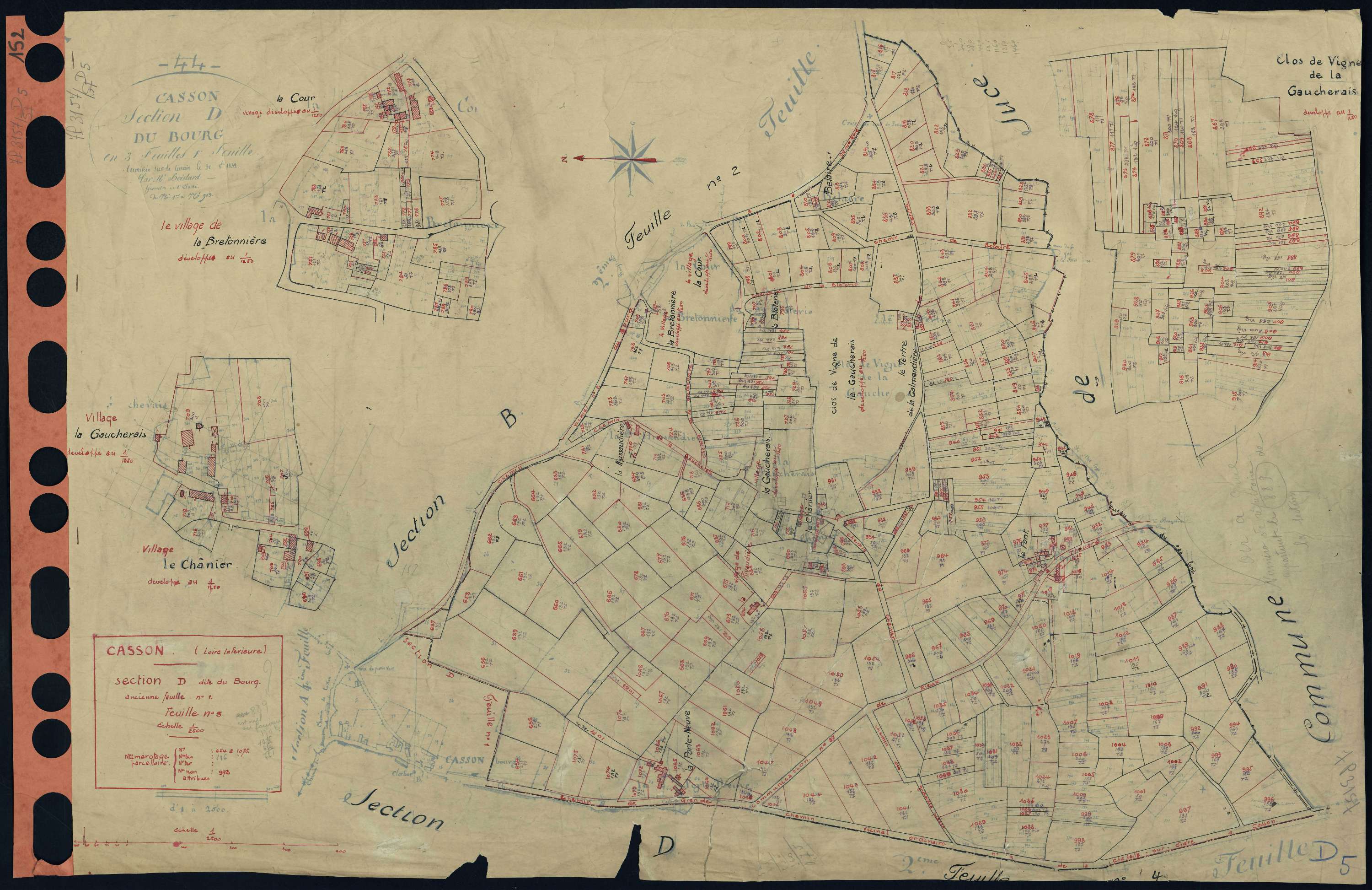 Casson - Section D5 Bourg (section du) . 654-1075
