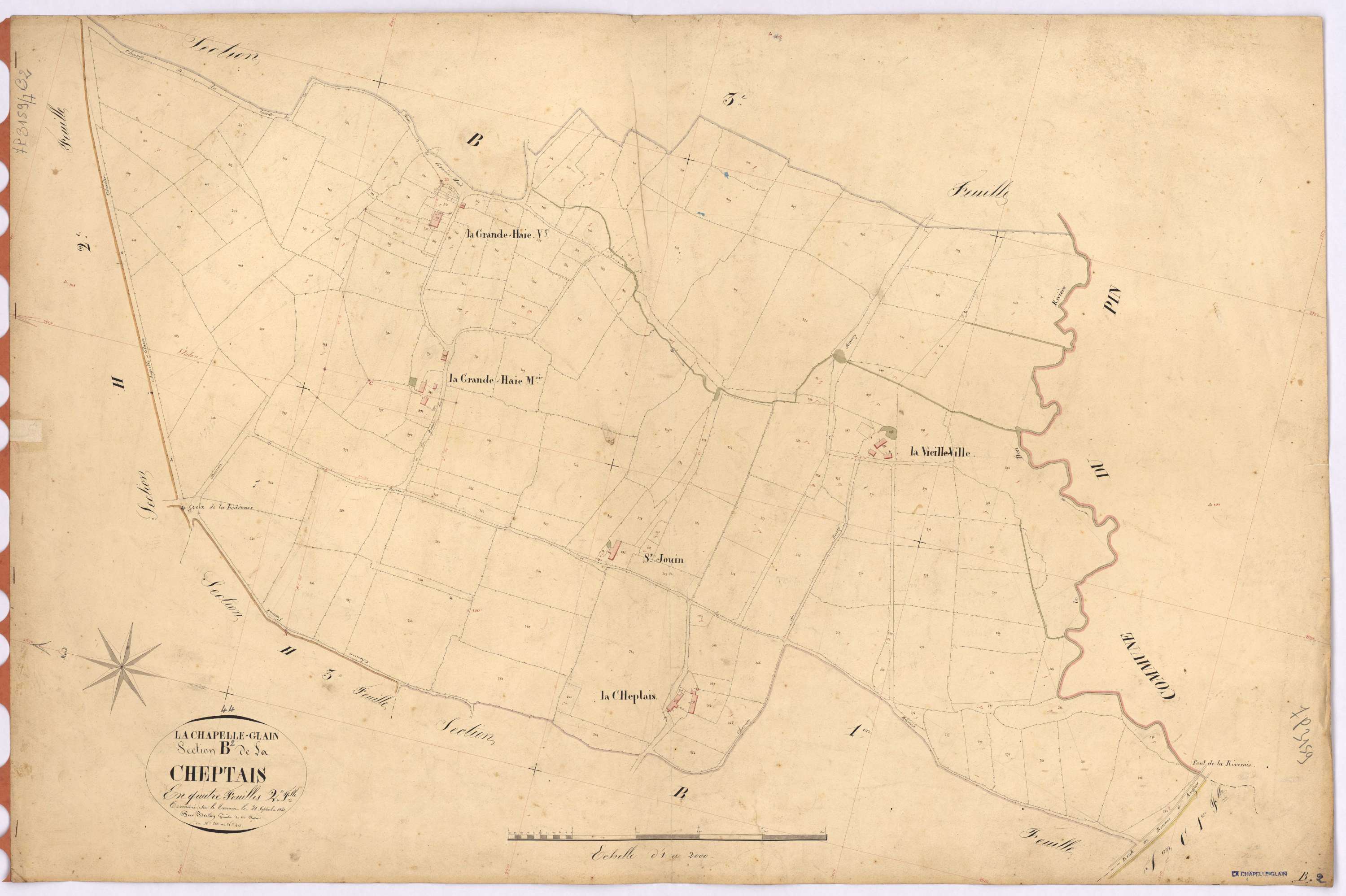 La Chapelle-Glain - Section B2 Cheptais (section de La) ; 243-413