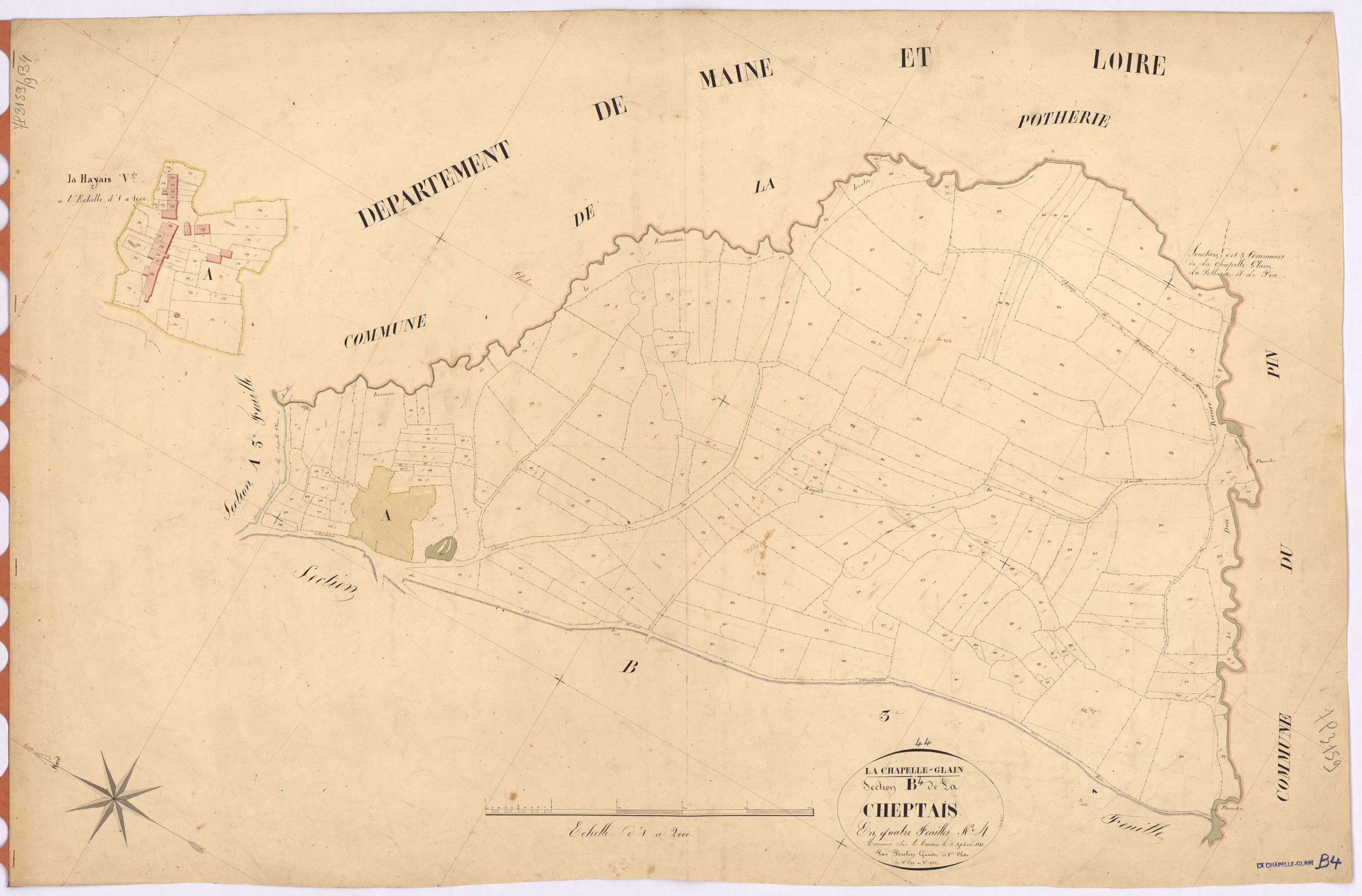 La Chapelle-Glain - Section B4 Cheptais (section de La) ; 699-922