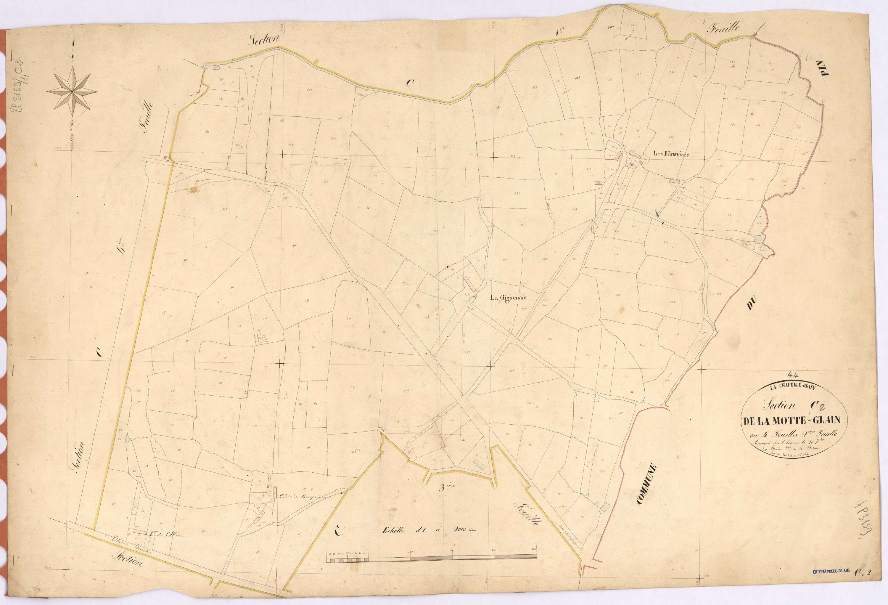 La Chapelle-Glain - Section C2 Motte-Glain (section de La) ; 254-454