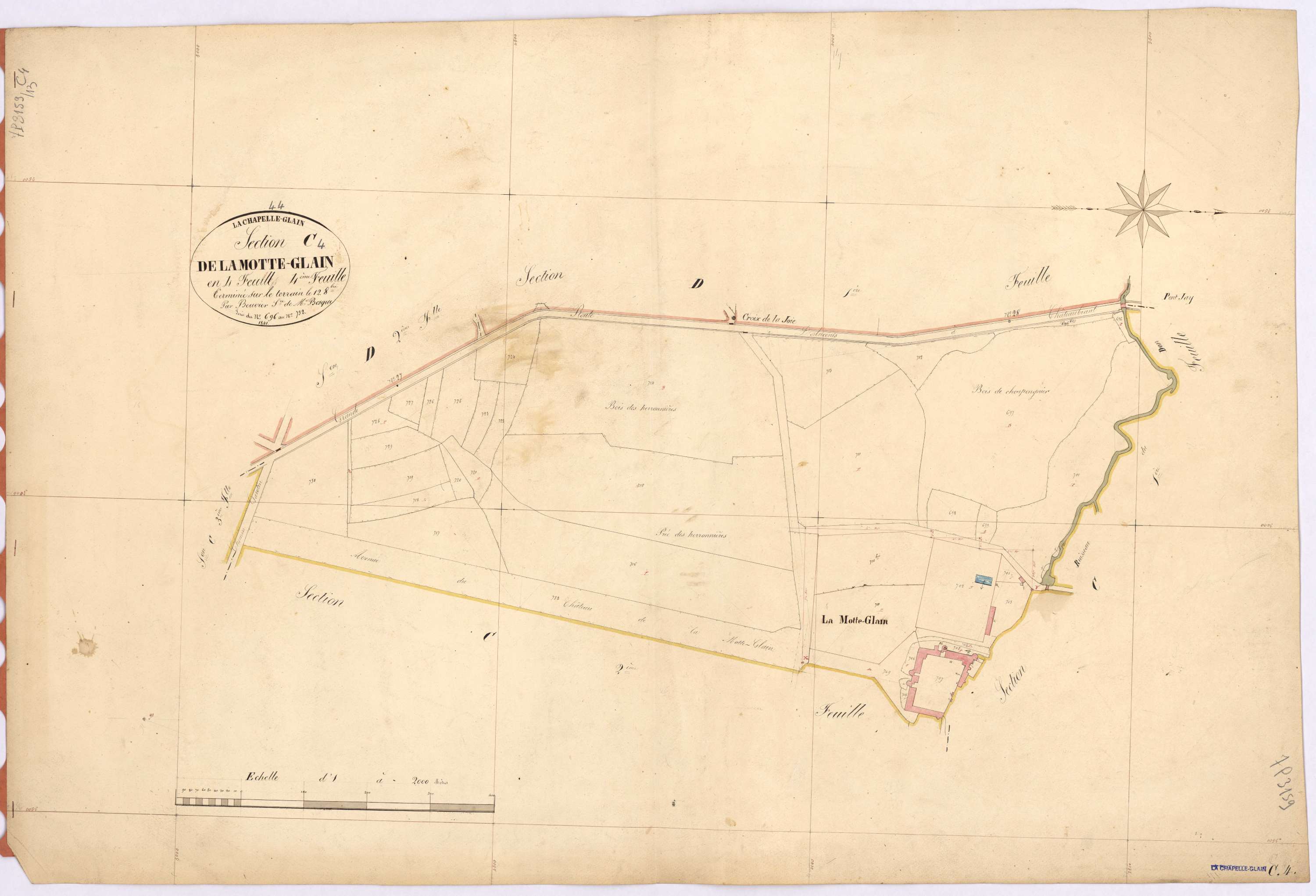 La Chapelle-Glain - Section C4 Motte-Glain (section de La) ; 696-732