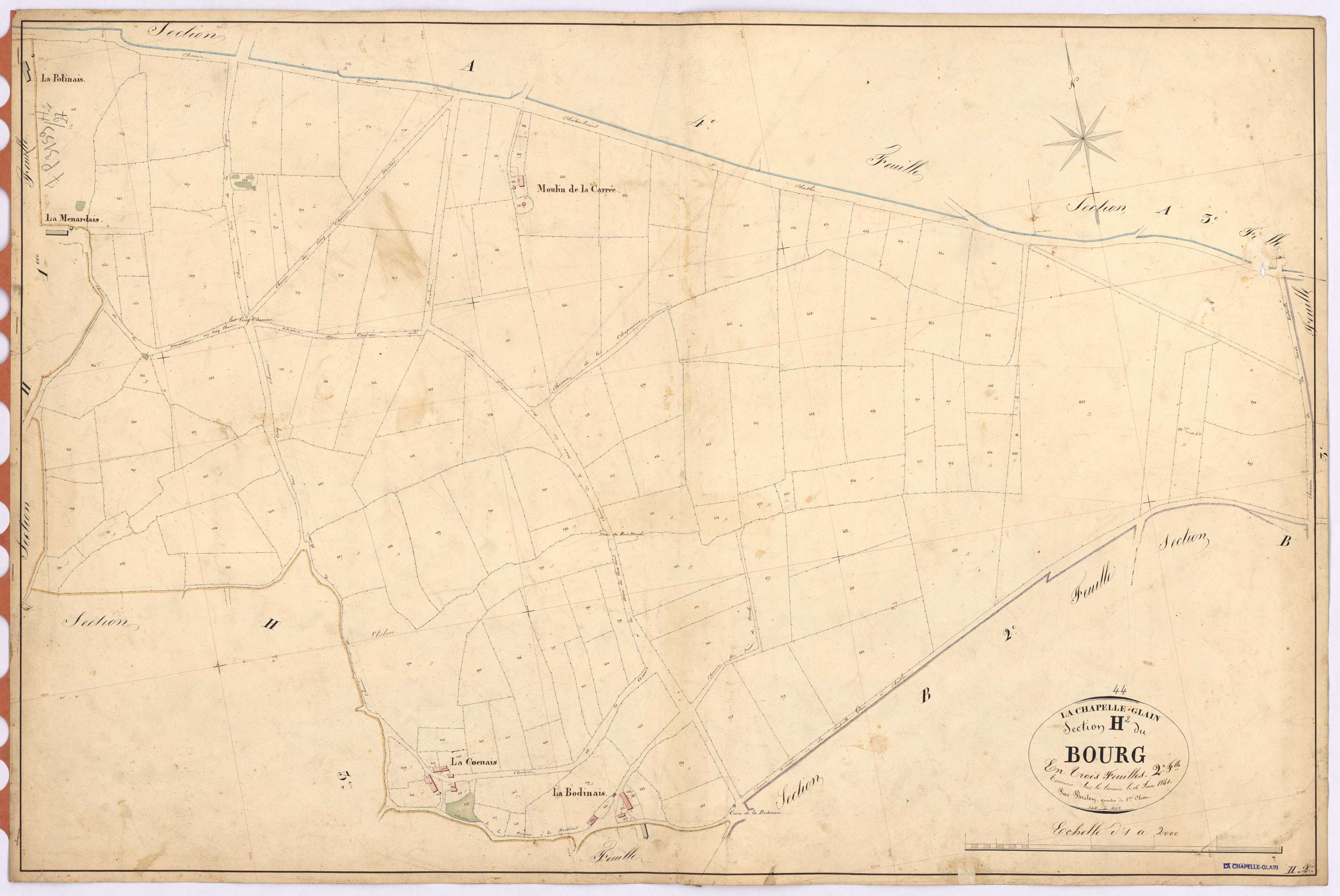 La Chapelle-Glain - Section H2 Bourg (section du) ; 344-492