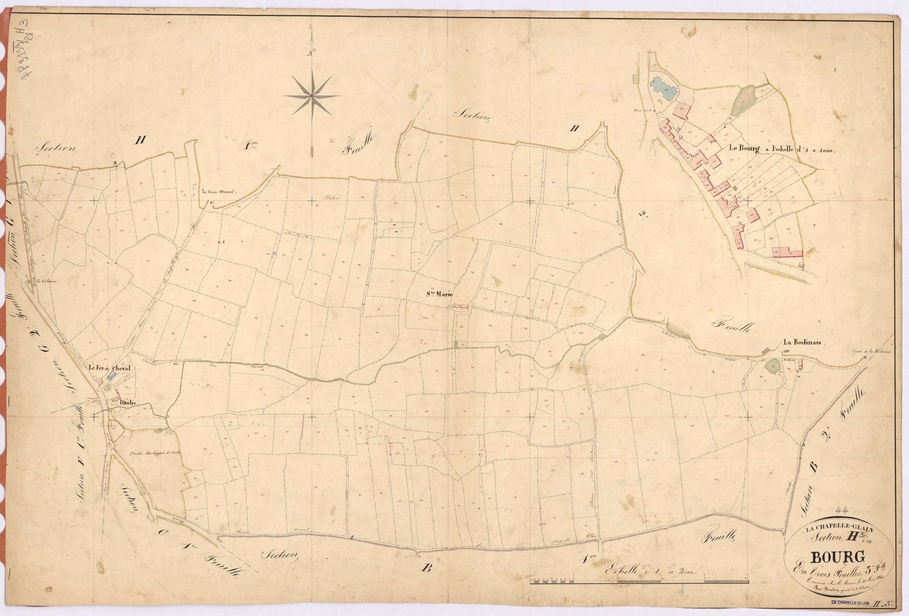 La Chapelle-Glain - Section H3 Bourg (section du) ; 493-731