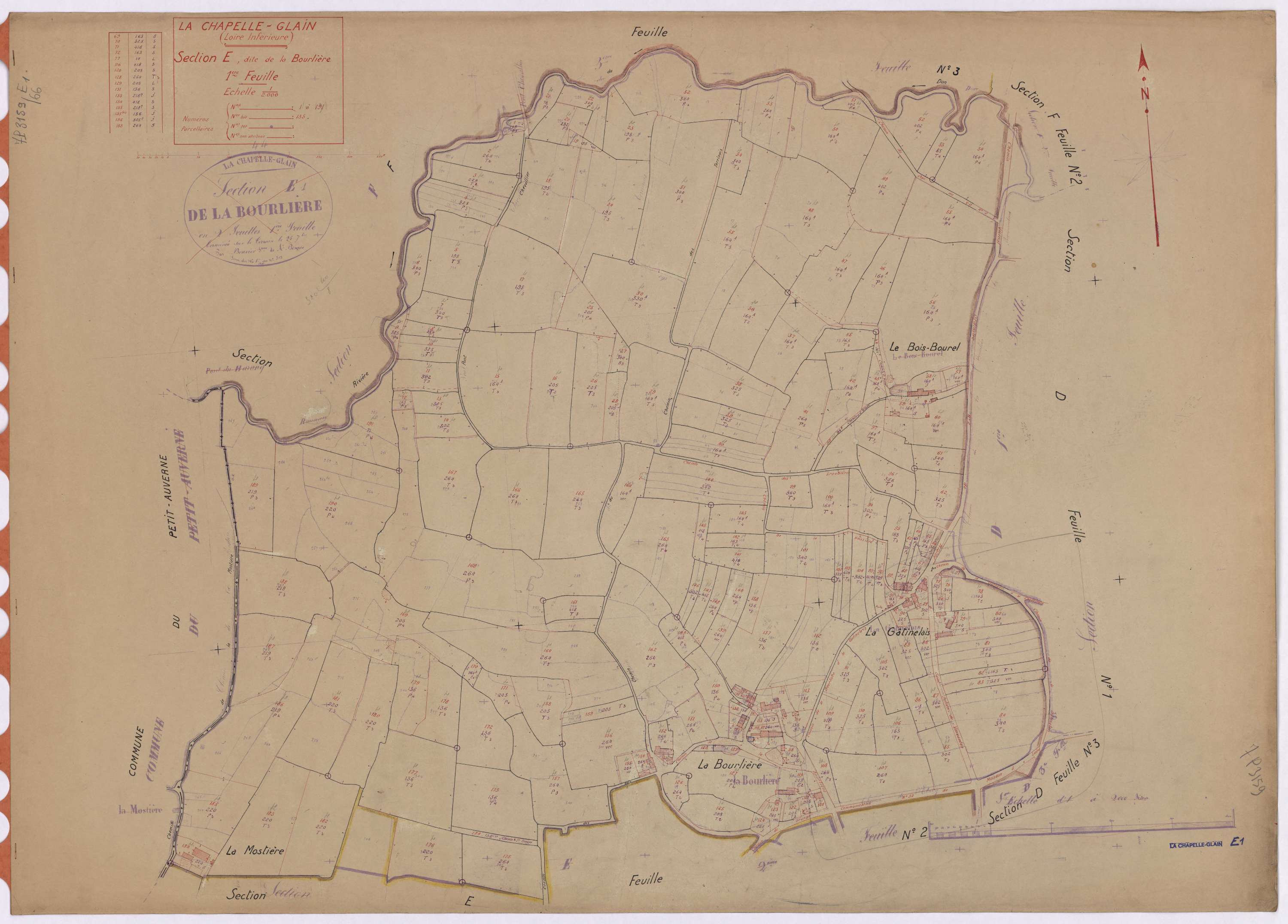 La Chapelle-Glain - Section E1 Bourlière (section de La) ; 1-191