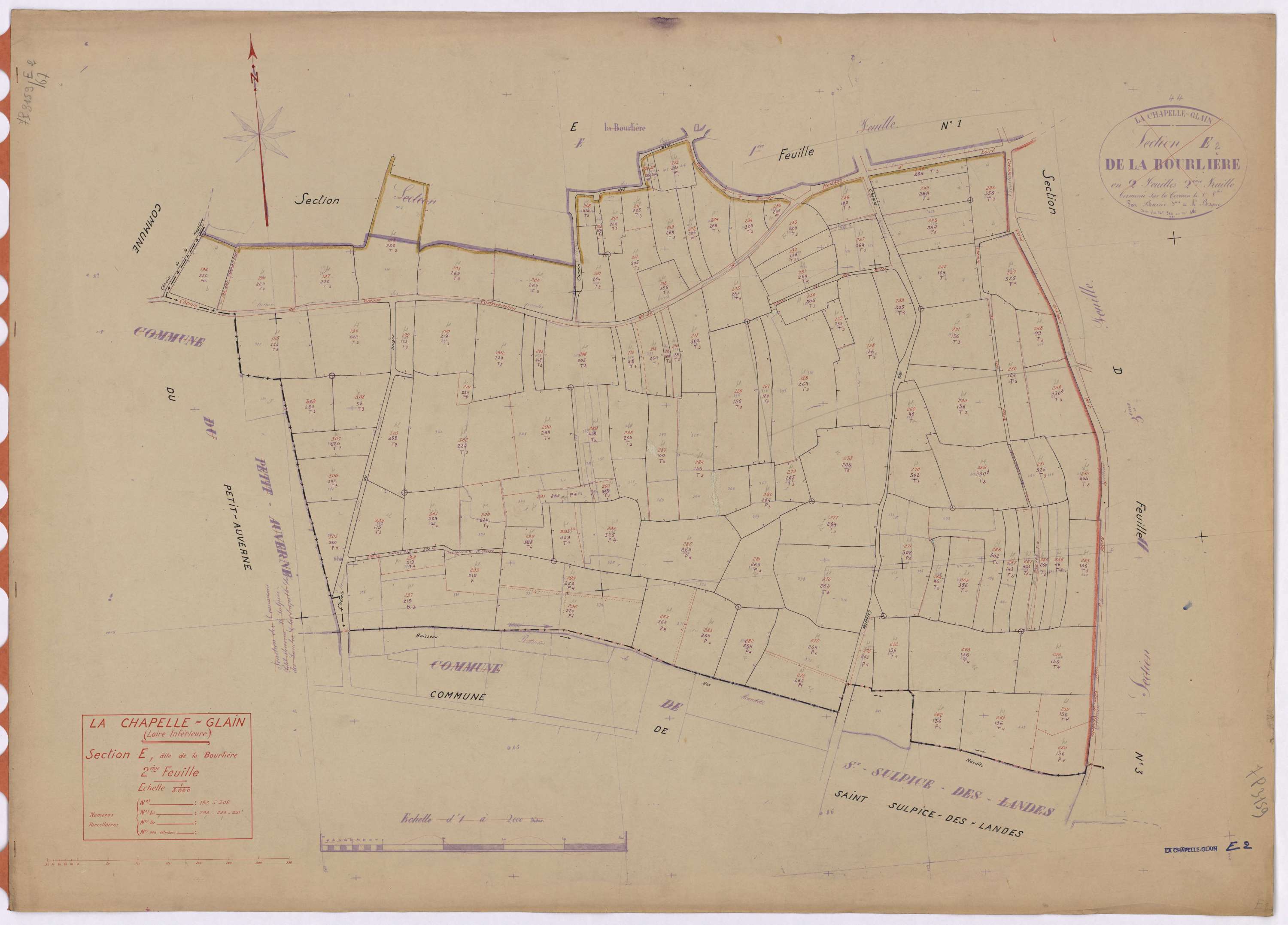 La Chapelle-Glain - Section E2 Bourlière (section de La) ; 192-309