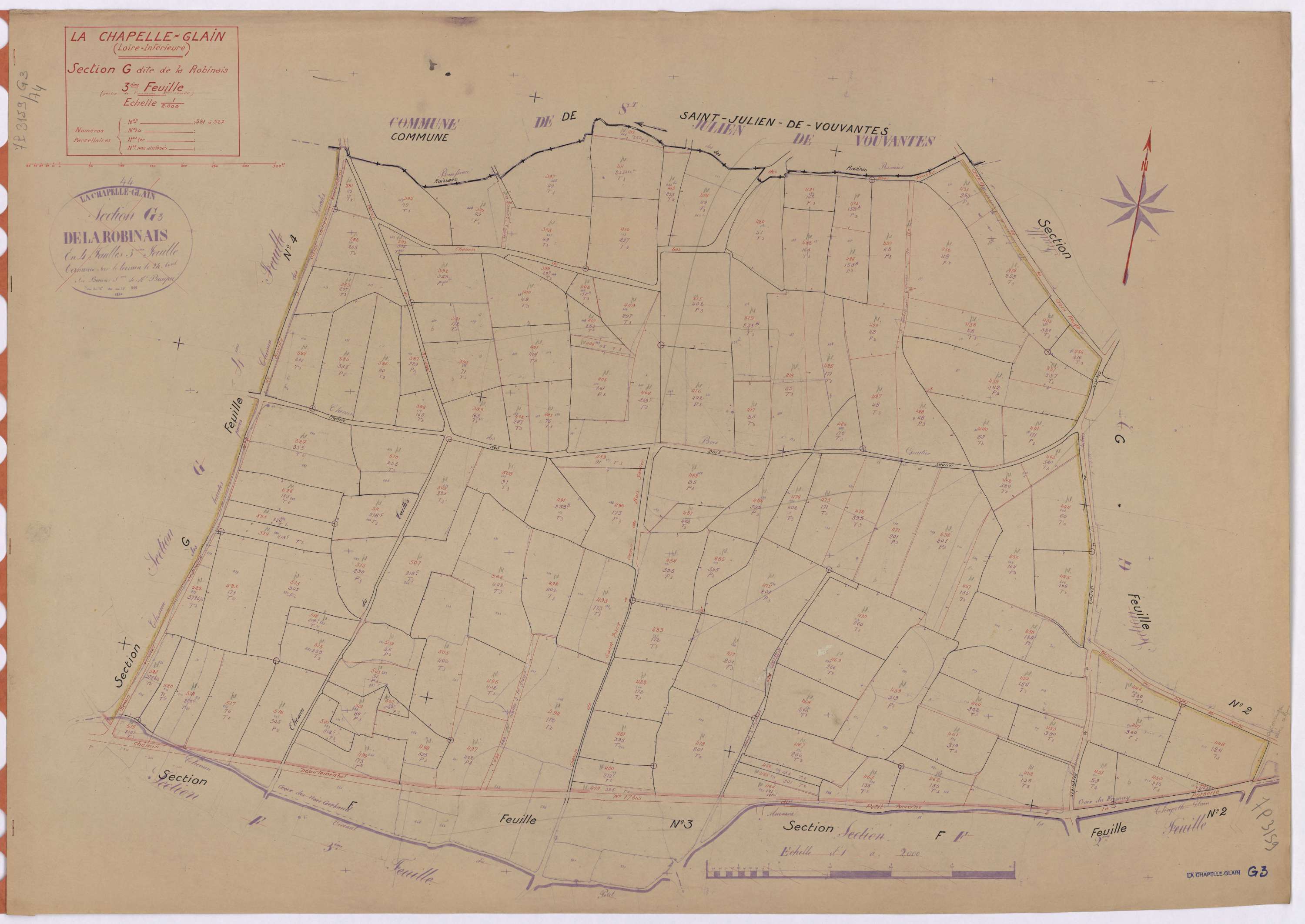 La Chapelle-Glain - Section G3 Robinais (section de La) ; 381-527