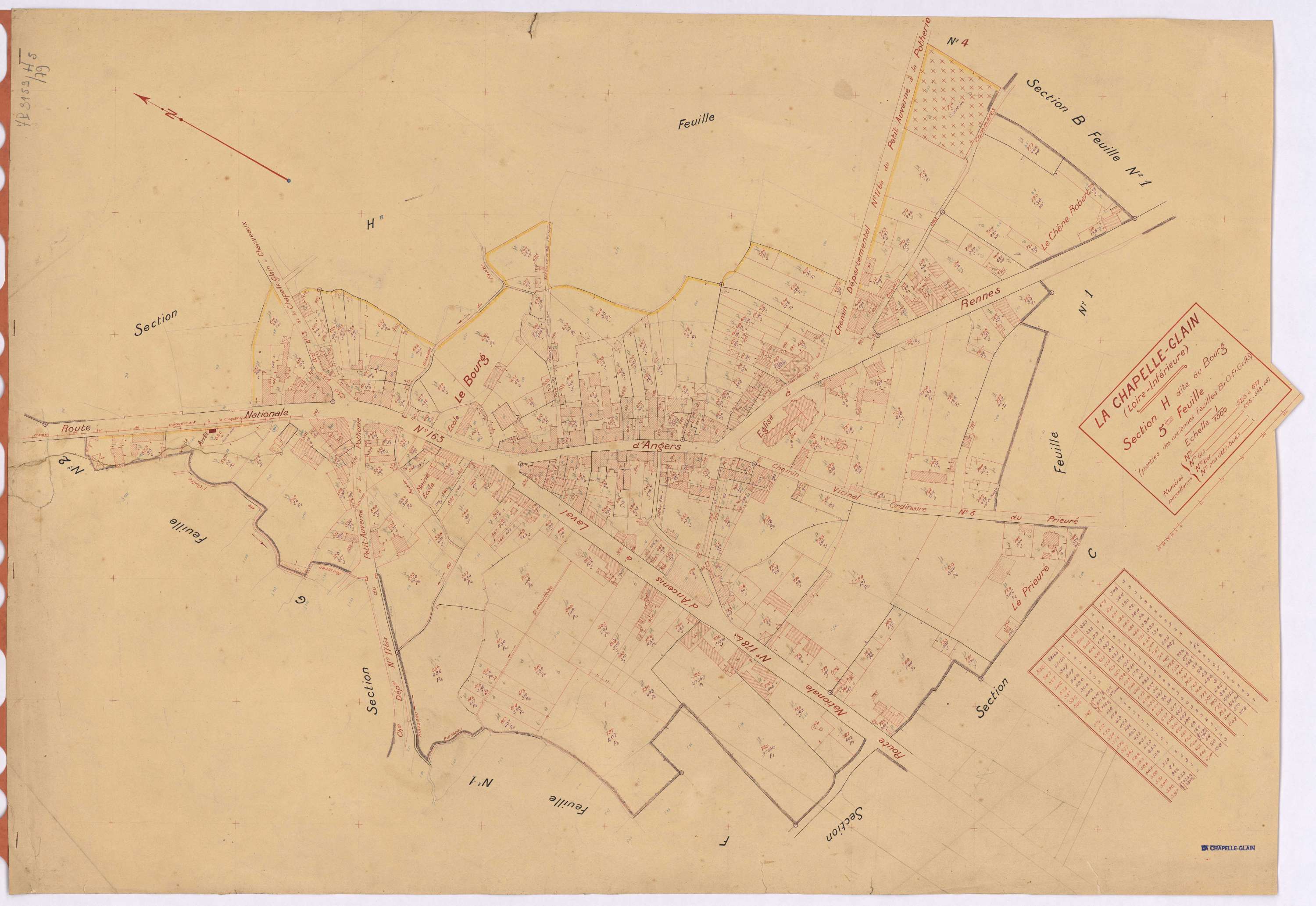 La Chapelle-Glain - Section H5 Bourg (section du) ; 525-817