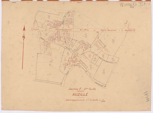La Chapelle-Glain - Section F3 (développement) Jutais (section de La) ; développement du village d'Auzillé