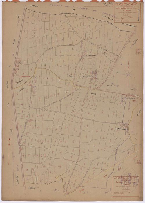 La Chapelle-Glain - Section H1 H2 Bourg (section du) ; 1-97 ; 98-232
