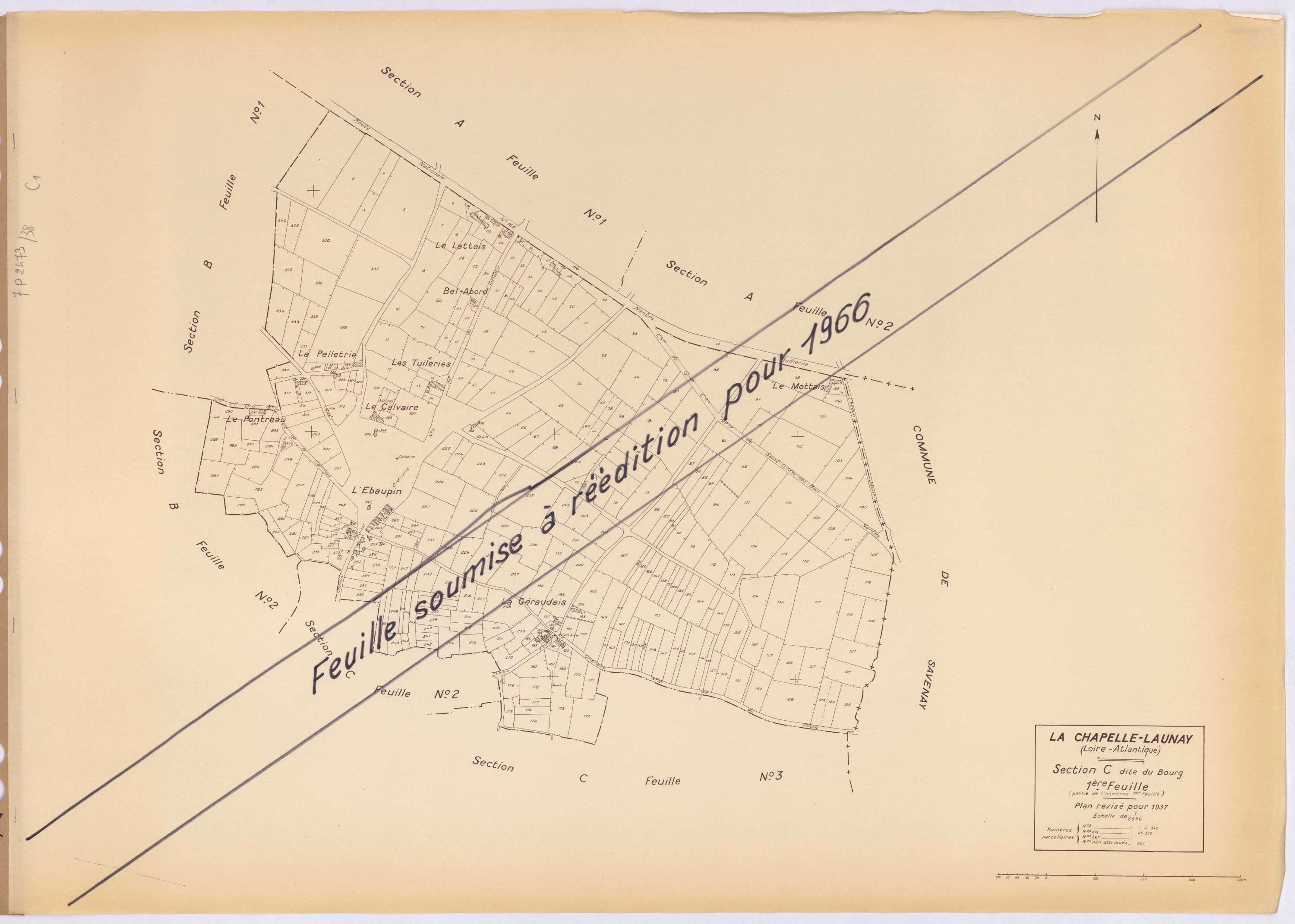 La Chapelle-Launay - Section C1 Bourg (section du) ; 1-340
