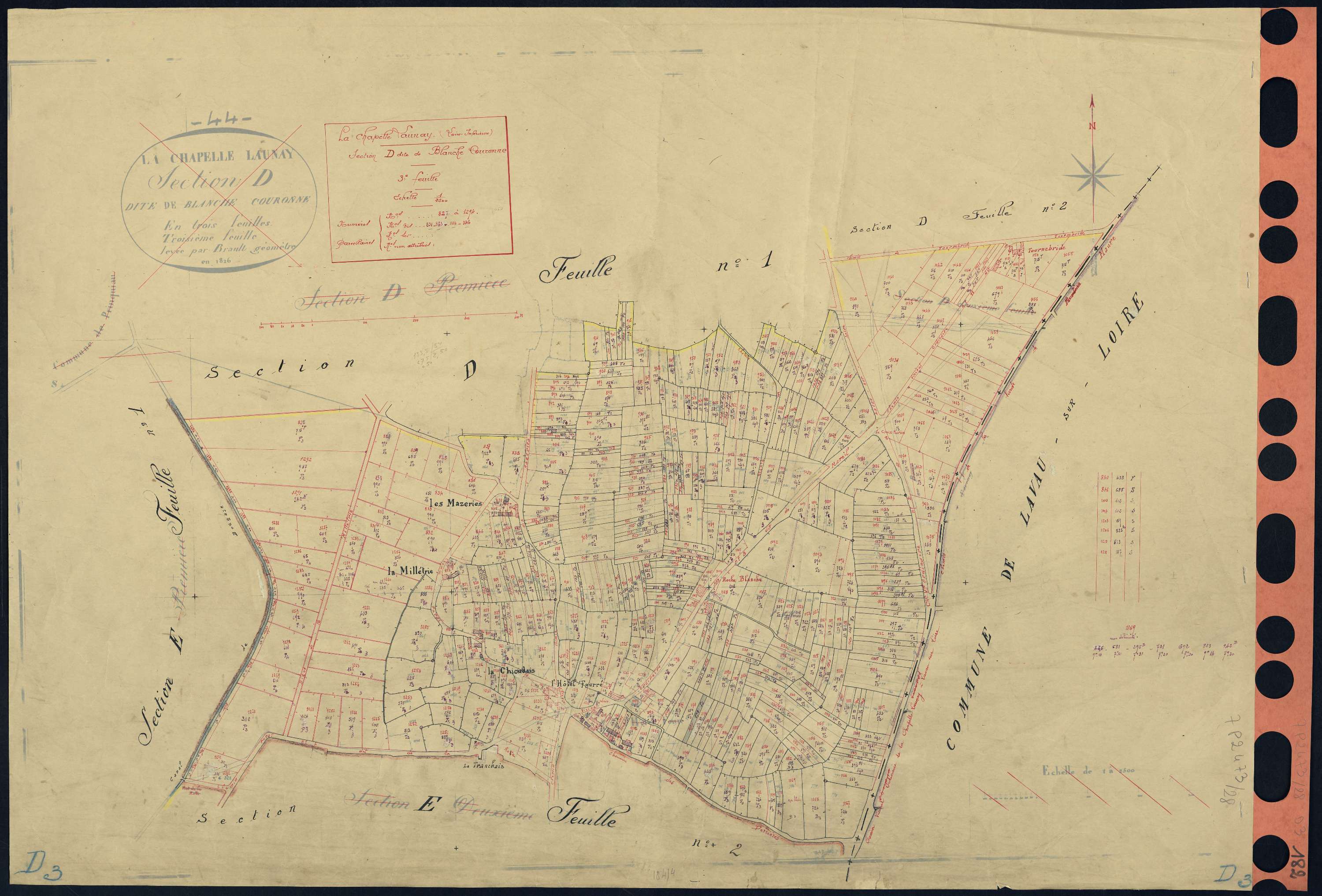 La Chapelle-Launay - Section D3 Blanche Couronne (section de) . 827-1294