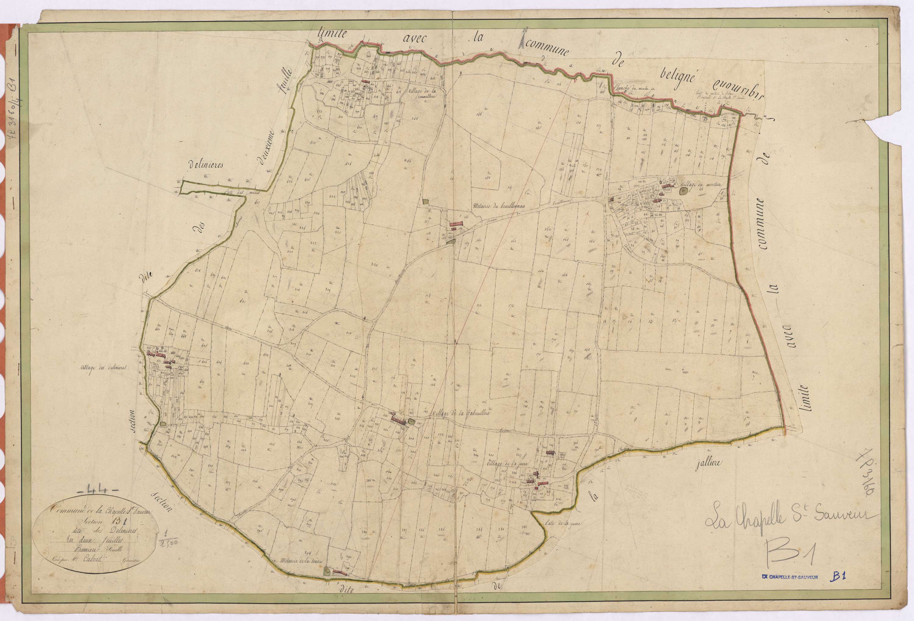 La Chapelle-Saint-Sauveur - Section B1 Delinières (section des)
