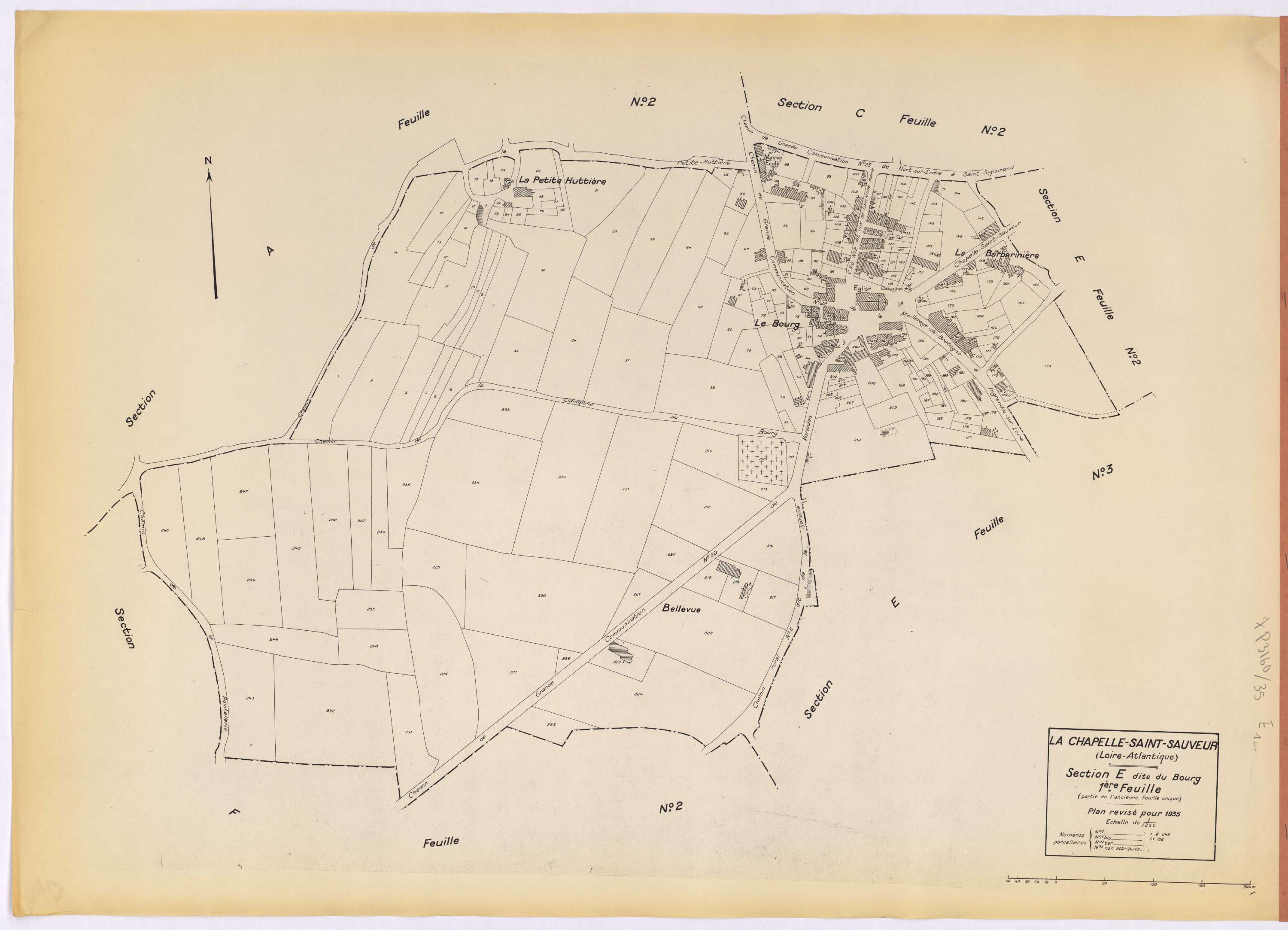 La Chapelle-Saint-Sauveur - Section E1 Bourg (section du) ; 1-249