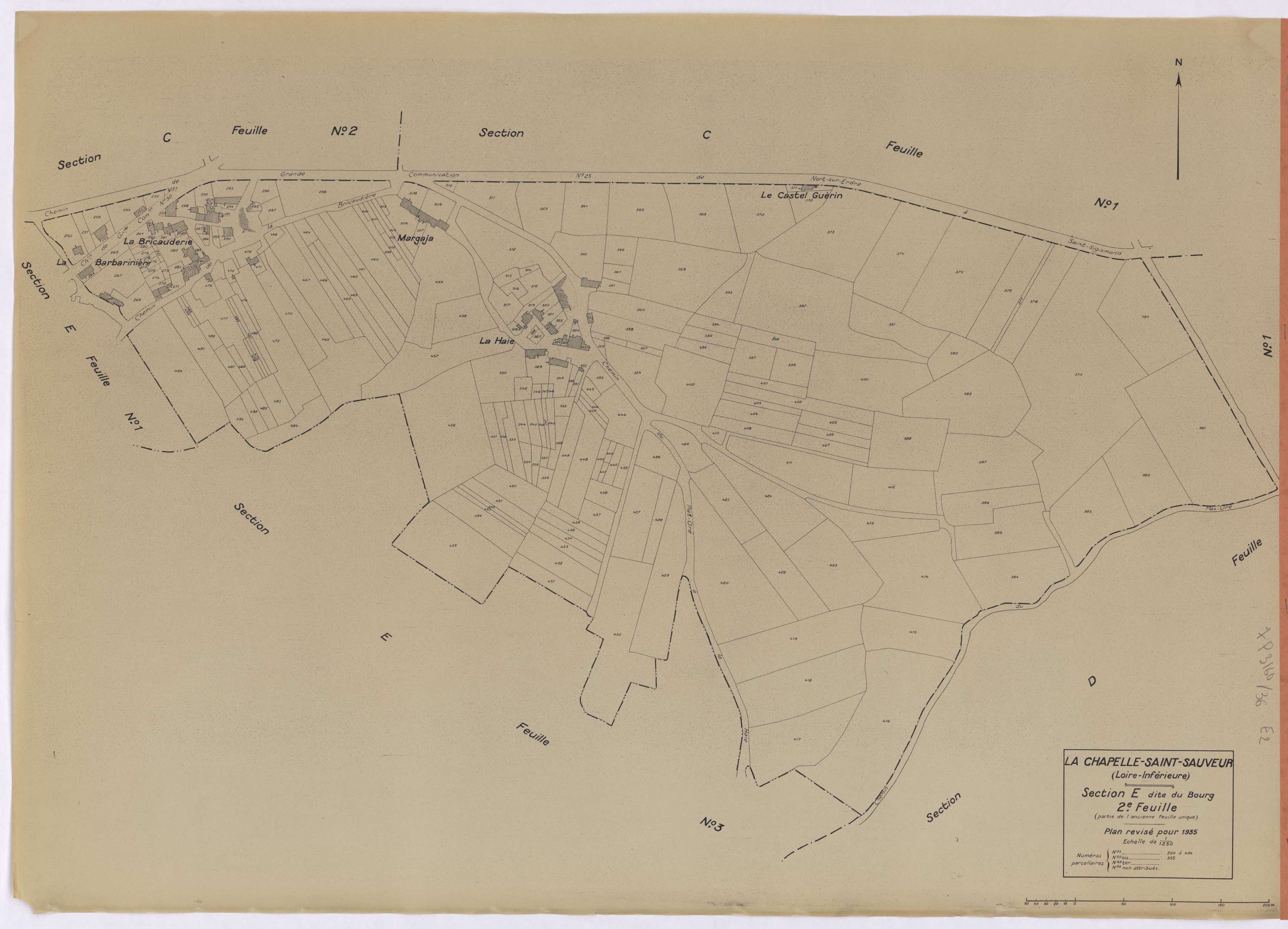 La Chapelle-Saint-Sauveur - Section E2 Bourg (section du) ; 250-494