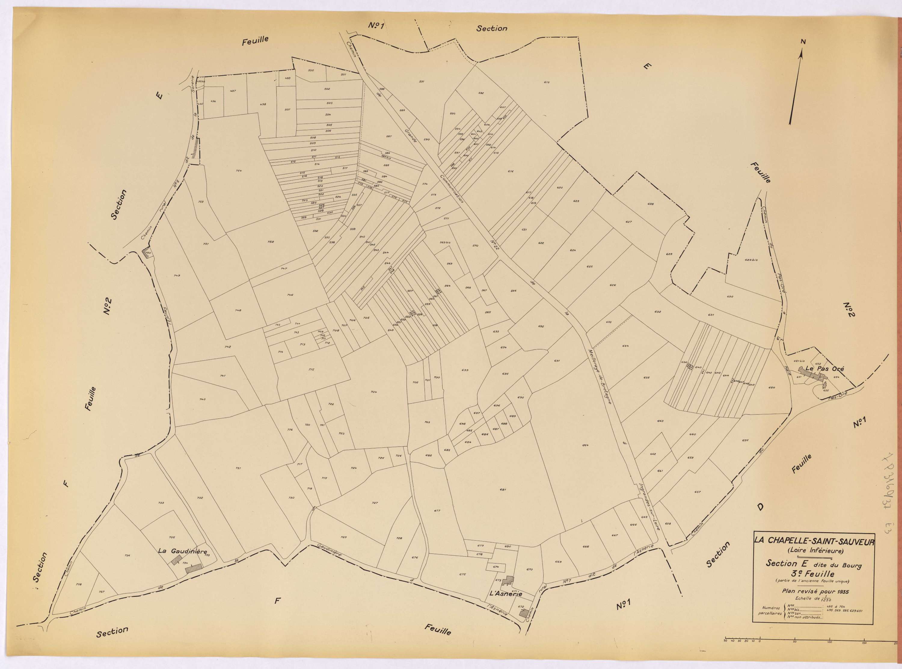 La Chapelle-Saint-Sauveur - Section E3 Bourg (section du) ; 495-754