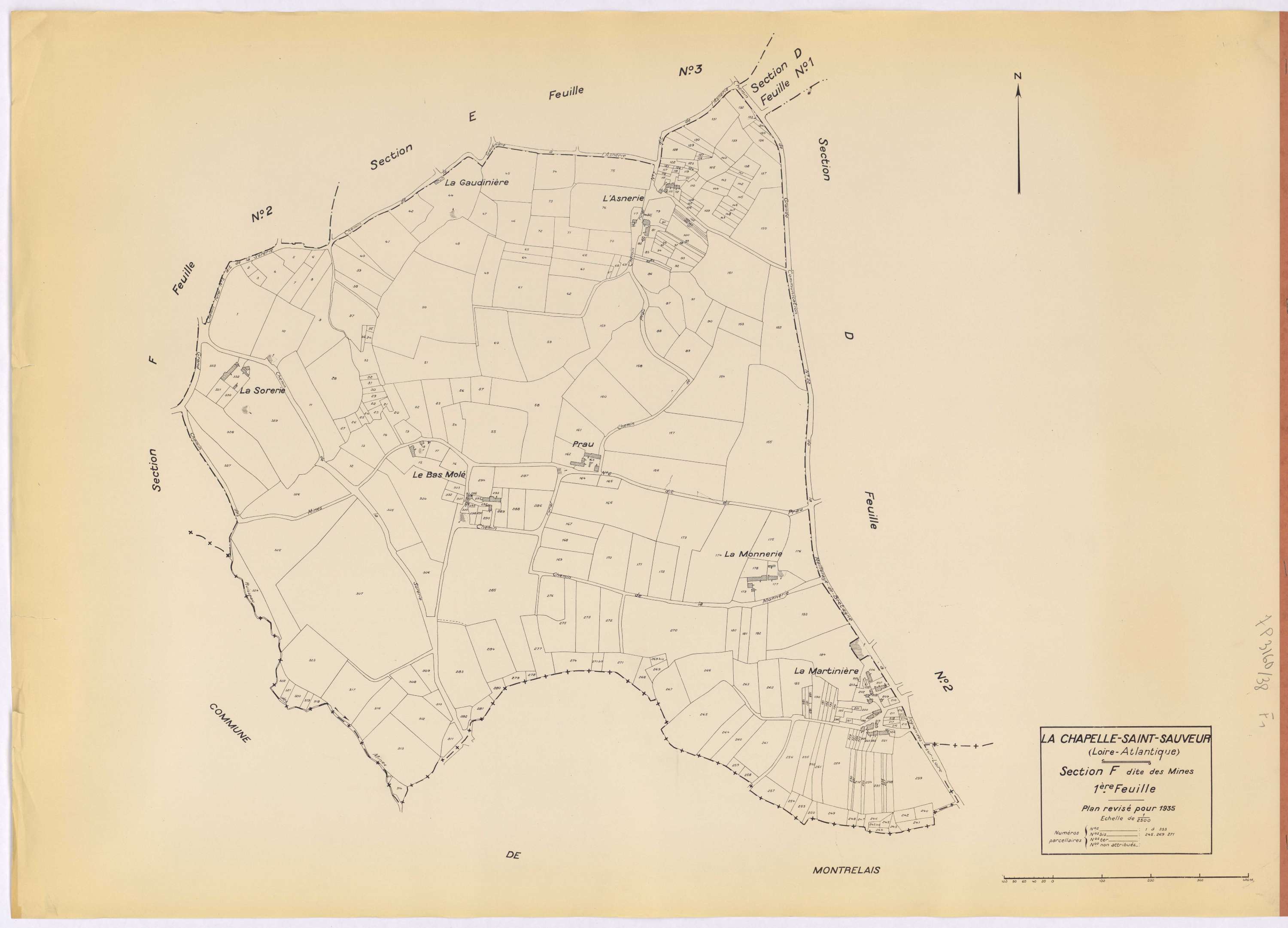 La Chapelle-Saint-Sauveur - Section F1 Mines (section des) ; 1-333