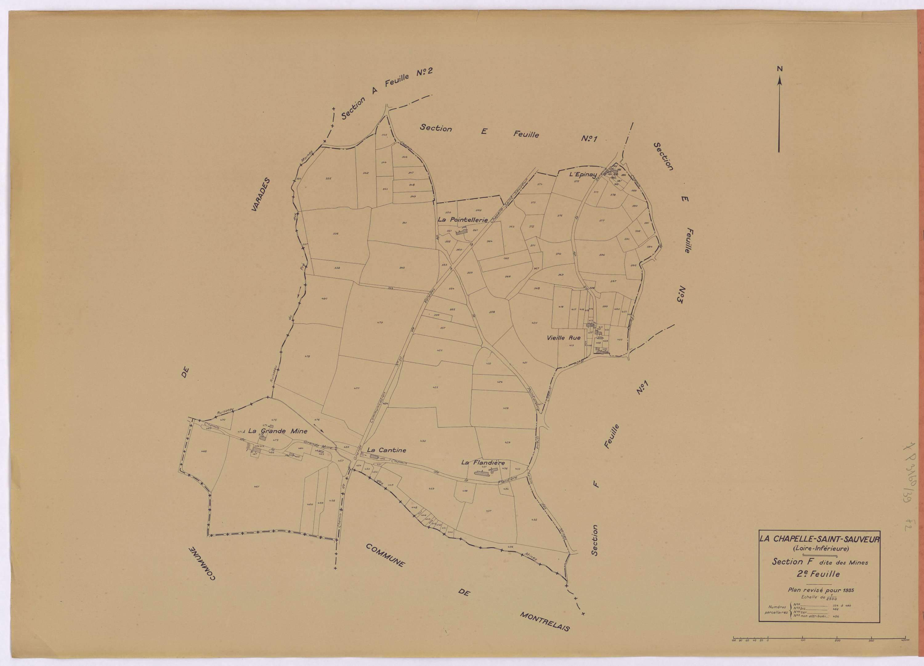 La Chapelle-Saint-Sauveur - Section F2 Mines (section des) ; 334-480