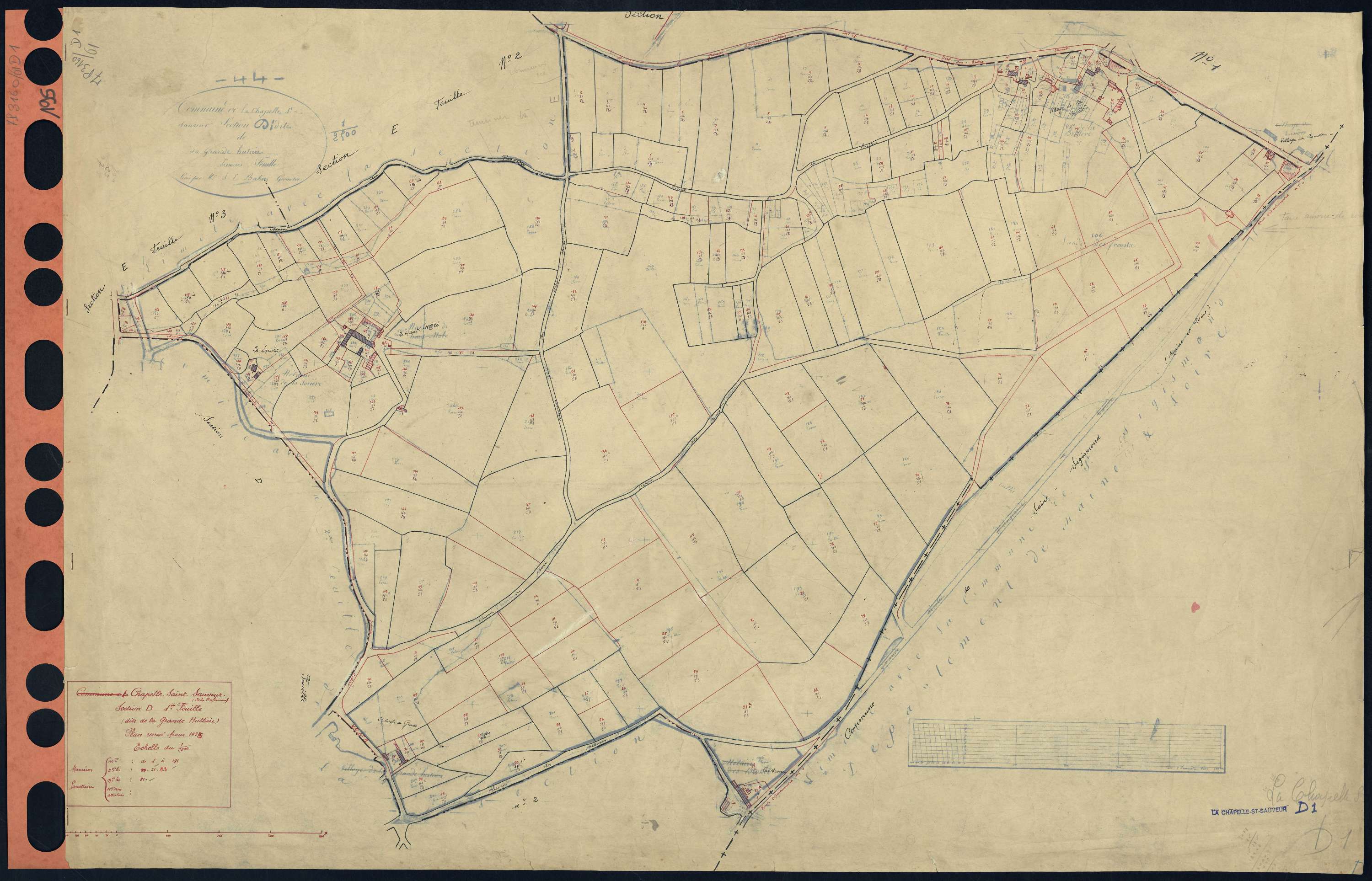 La Chapelle-Saint-Sauveur - Section D1 Grande Huttière (section de La) . 1-191