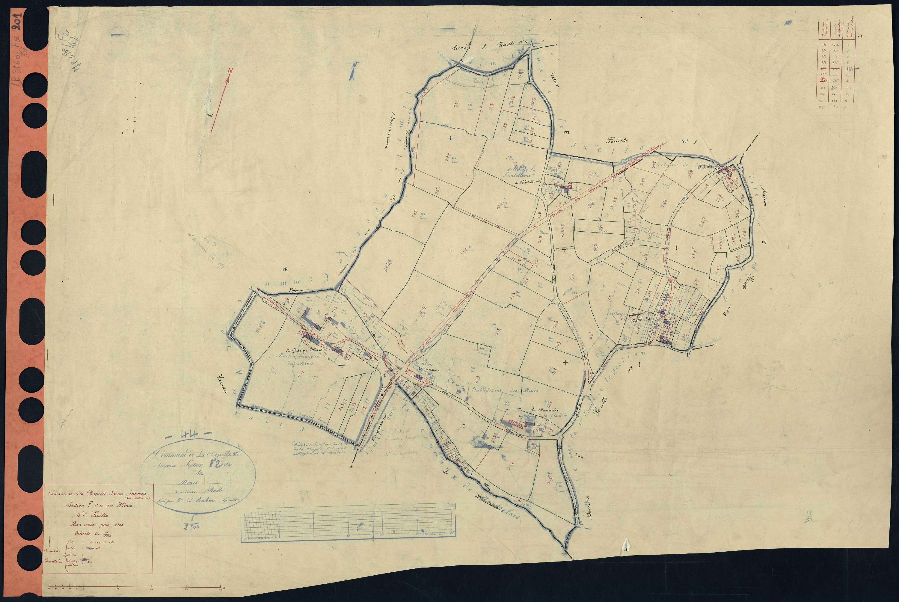 La Chapelle-Saint-Sauveur - Section F2 Mines (section des) . 334-480