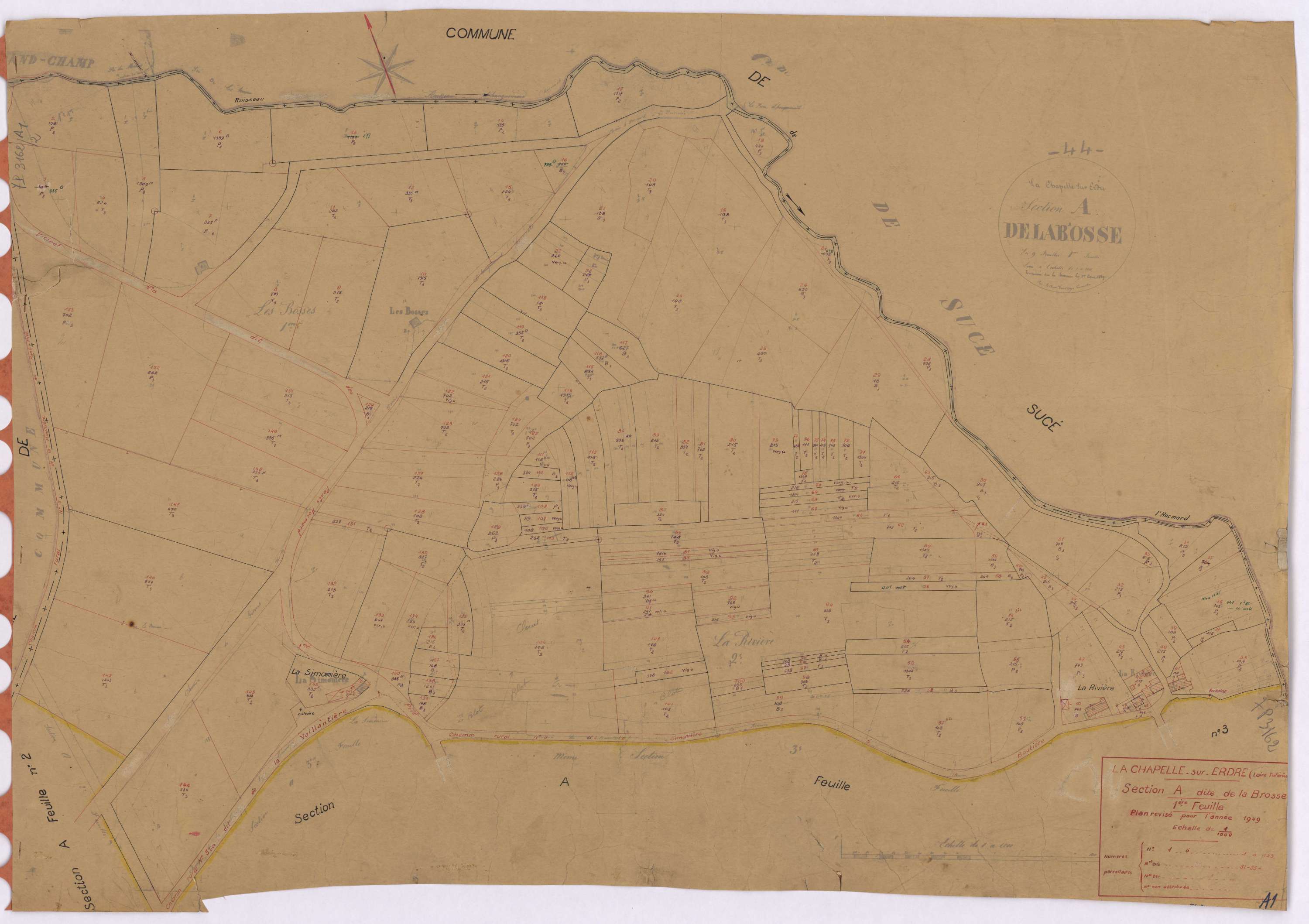 La Chapelle-sur-Erdre - Section A1 Brosse (section de La) ; 1-153