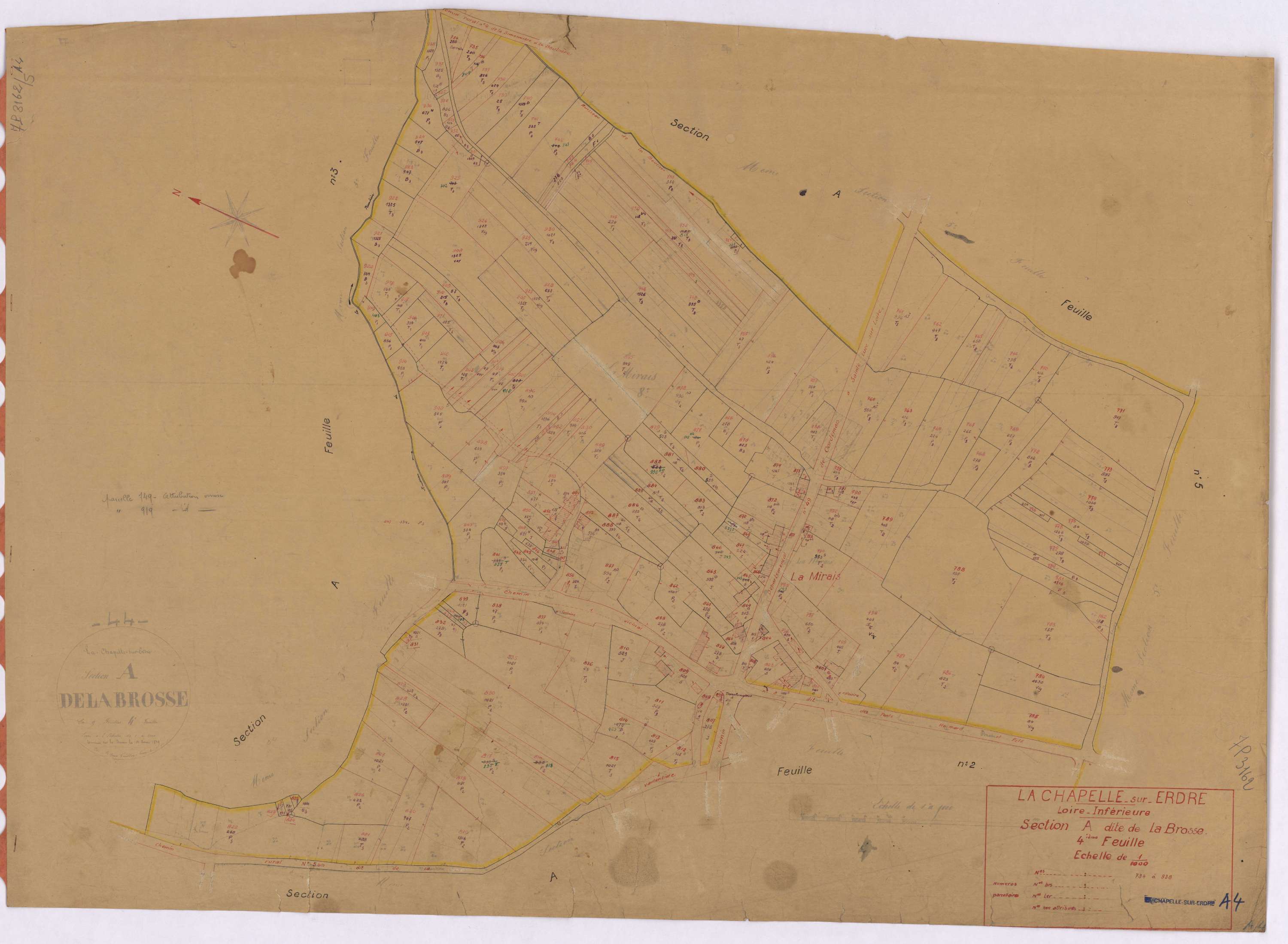 La Chapelle-sur-Erdre - Section A4 Brosse (section de La) ; 734-938