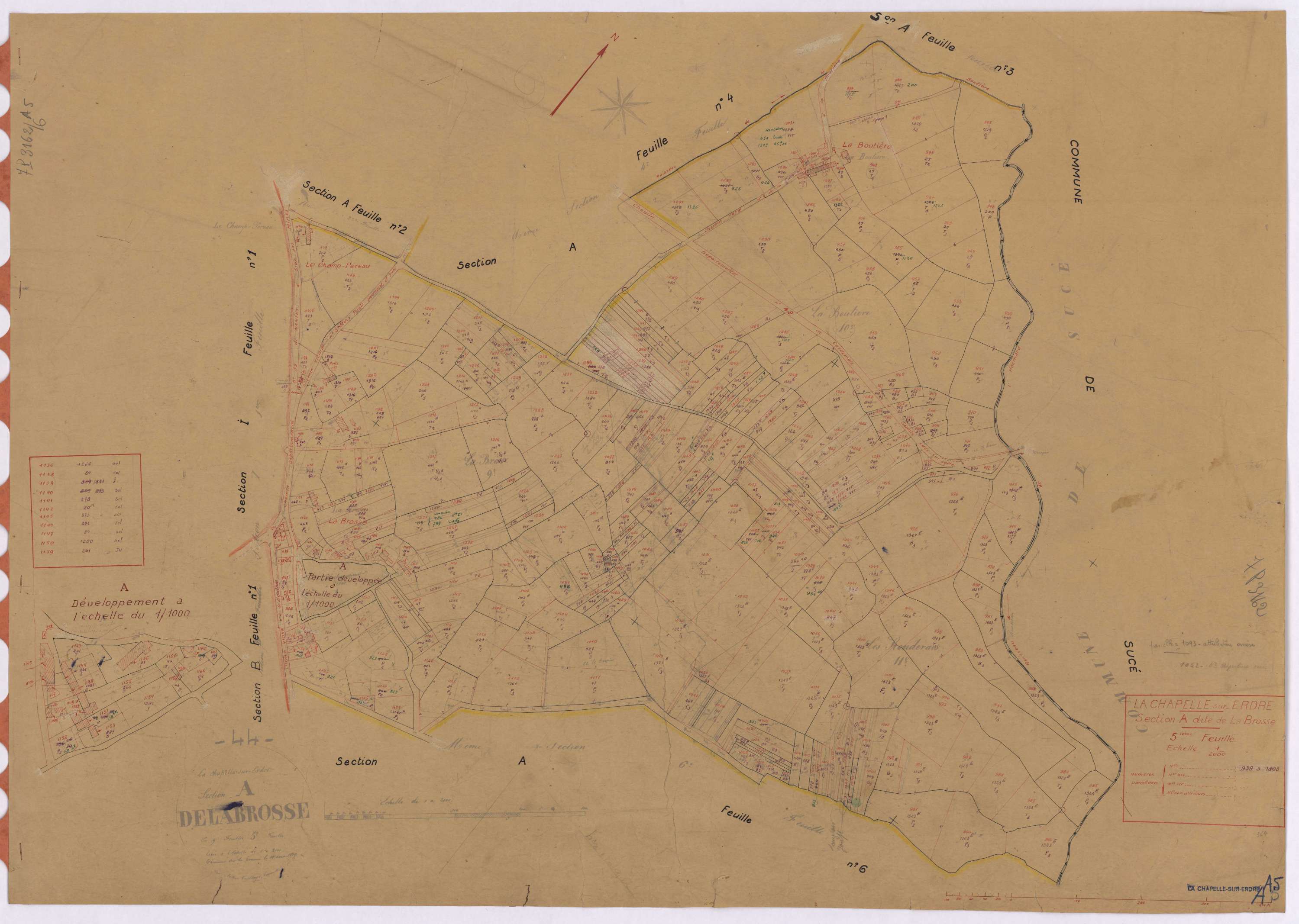La Chapelle-sur-Erdre - Section A5 Brosse (section de La) ; 939-1303
