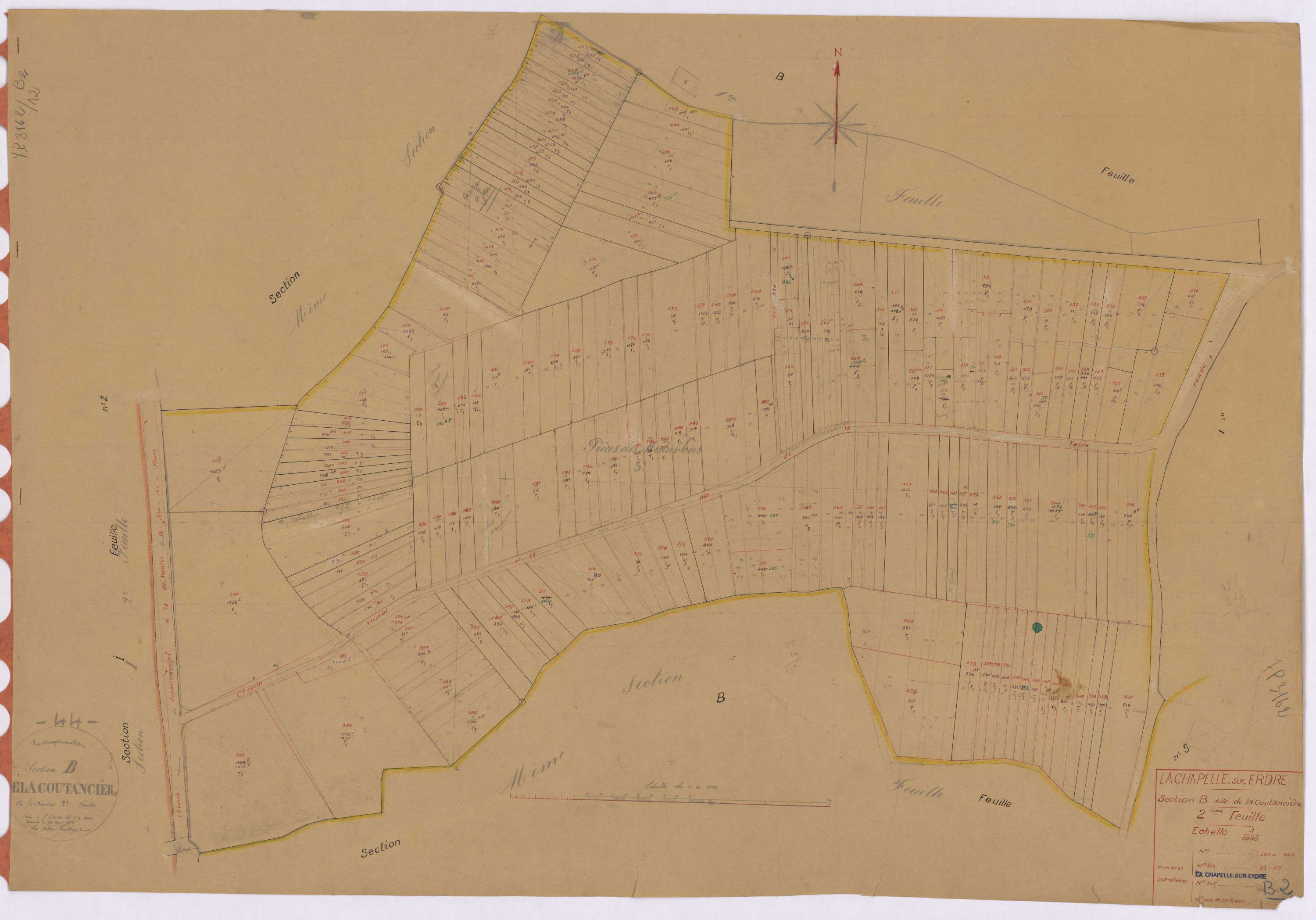 La Chapelle-sur-Erdre - Section B2 Coutancière (section de La) ; 263-428