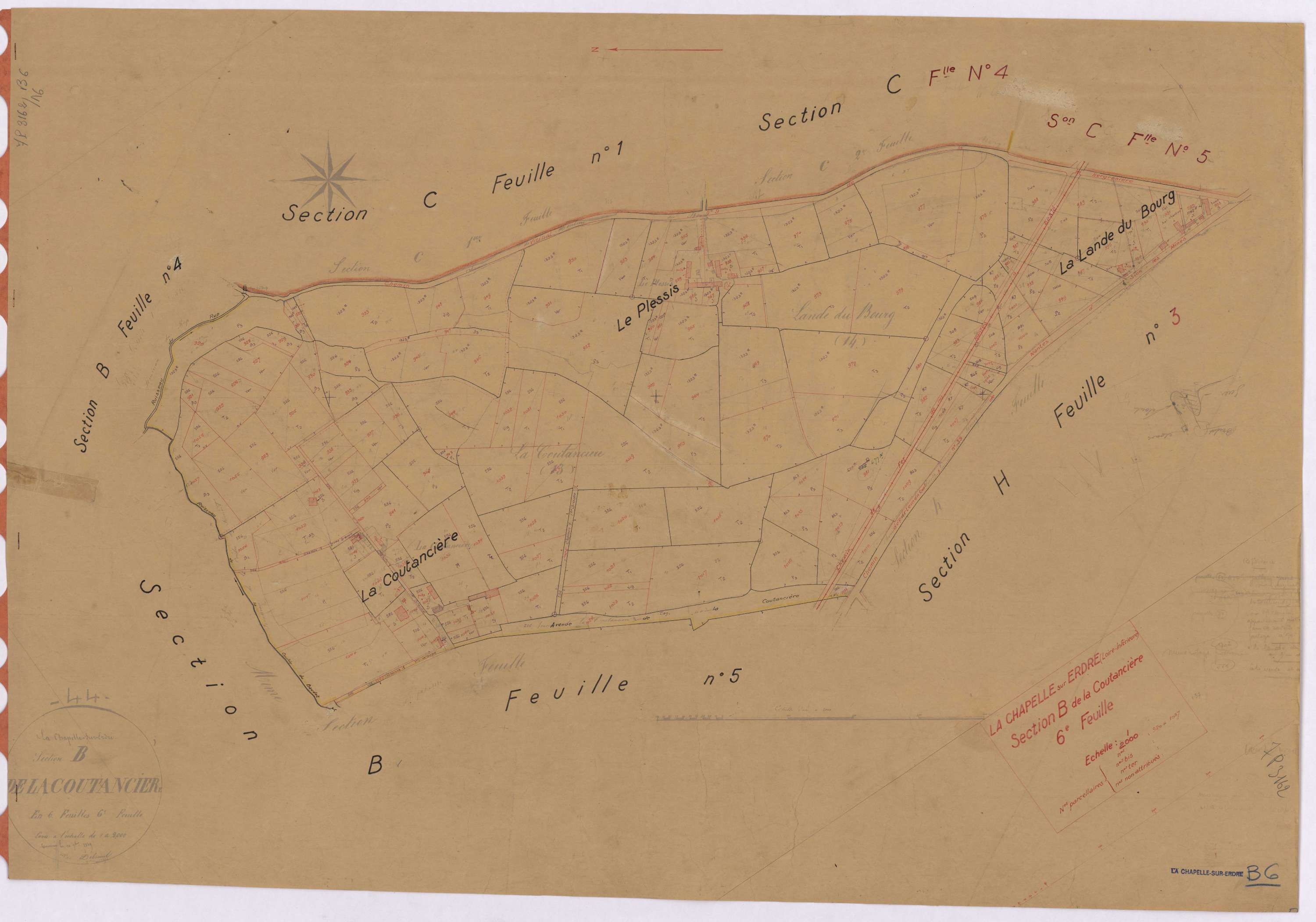 La Chapelle-sur-Erdre - Section B6 Coutancière (section de La) ; 920-1057