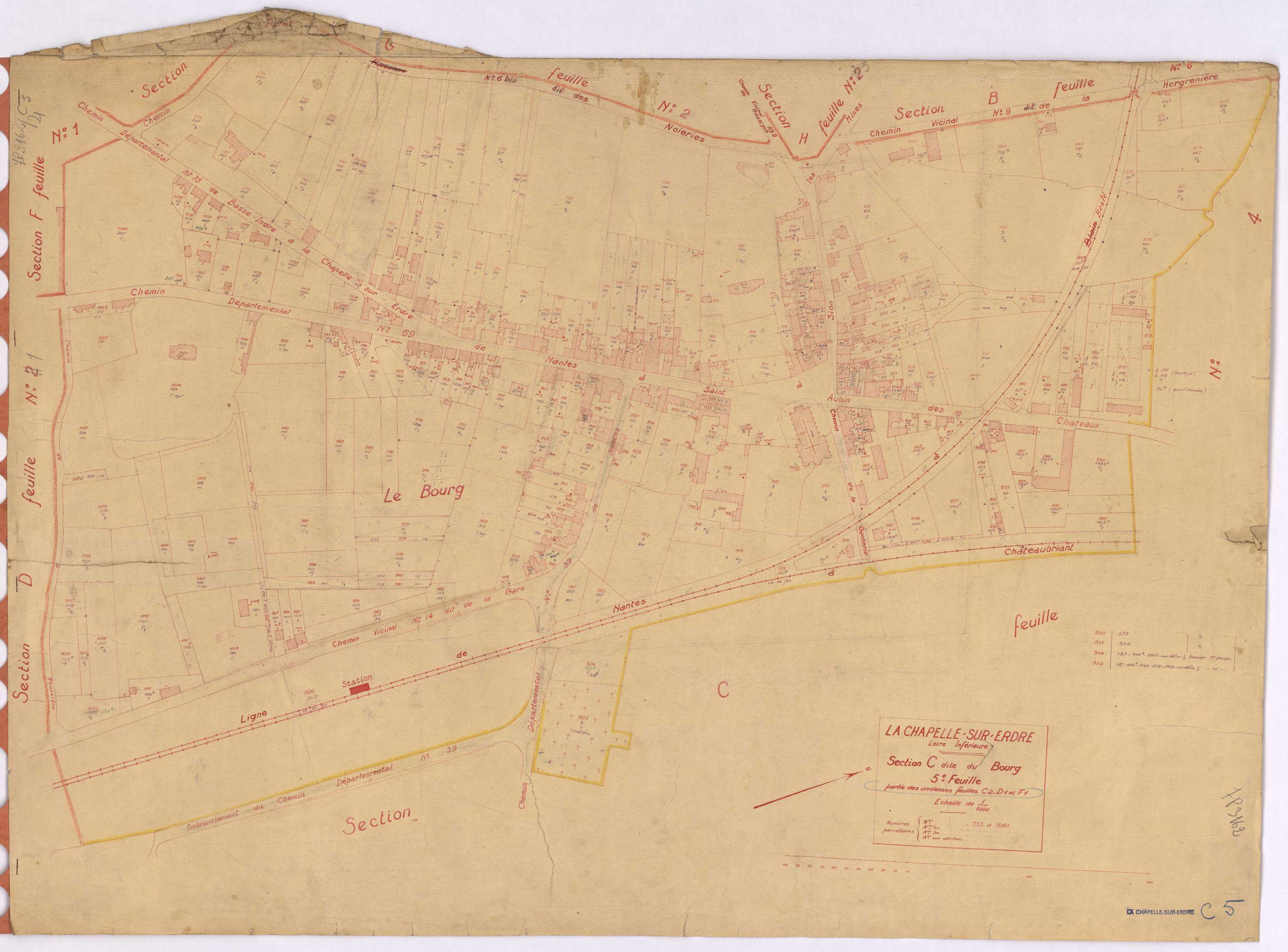 La Chapelle-sur-Erdre - Section C5 Bourg (section du) ; 753-1040