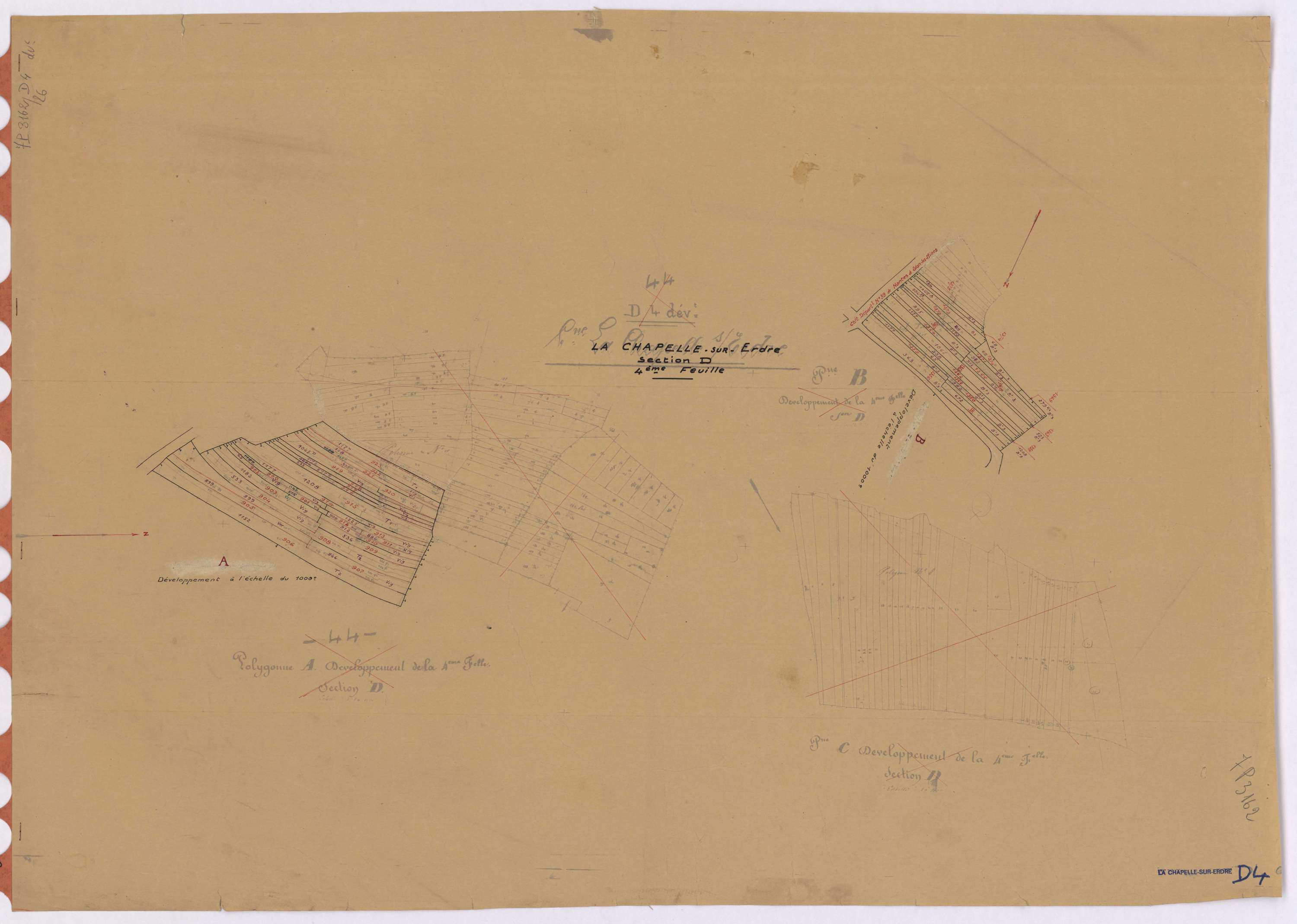 La Chapelle-sur-Erdre - Section D4 (développement) Haye (section de La) ; 8836-1410 ; développement des parties A et B