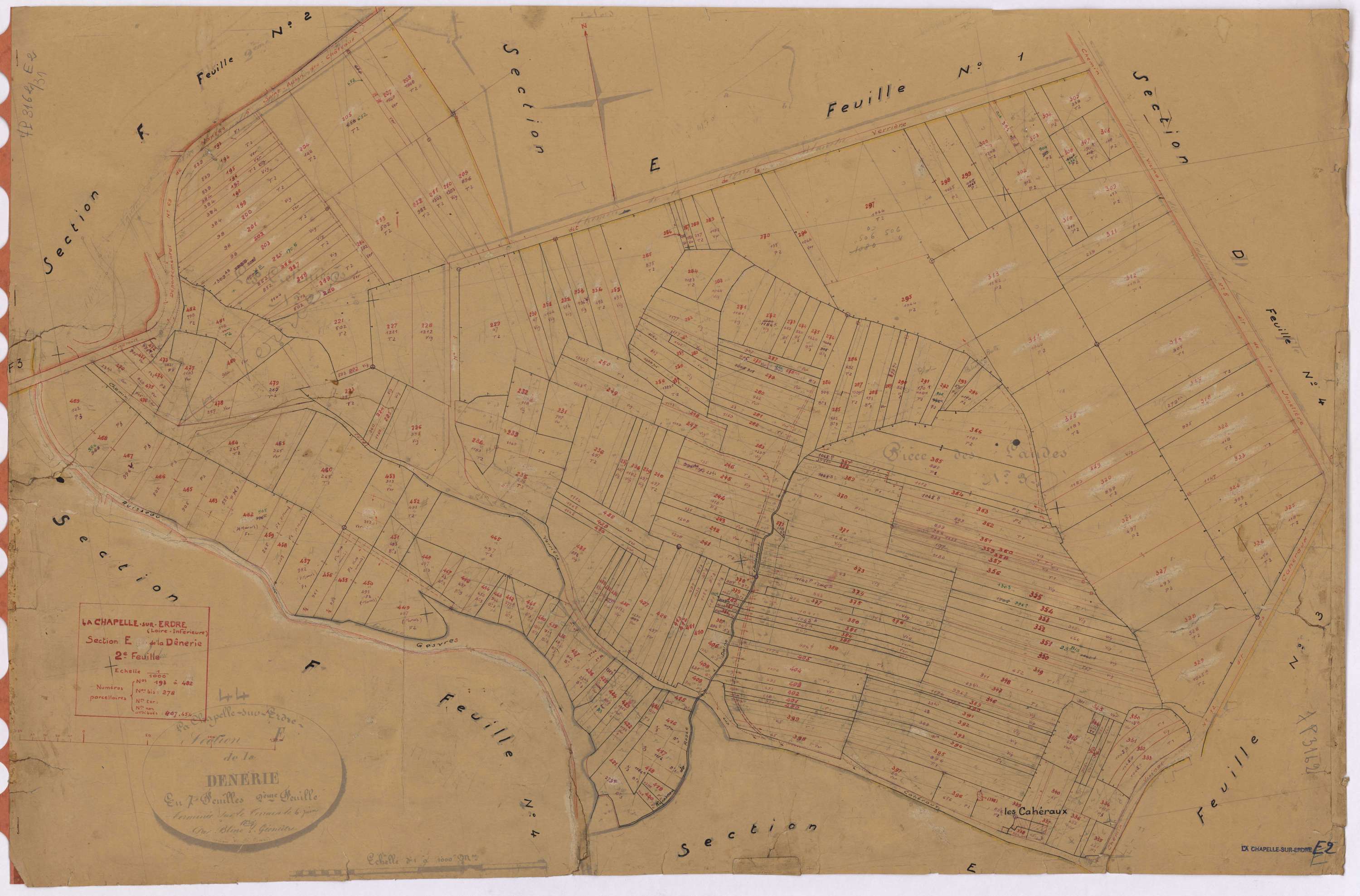 La Chapelle-sur-Erdre - Section E2 Dênerie (section de La) ; 193-482