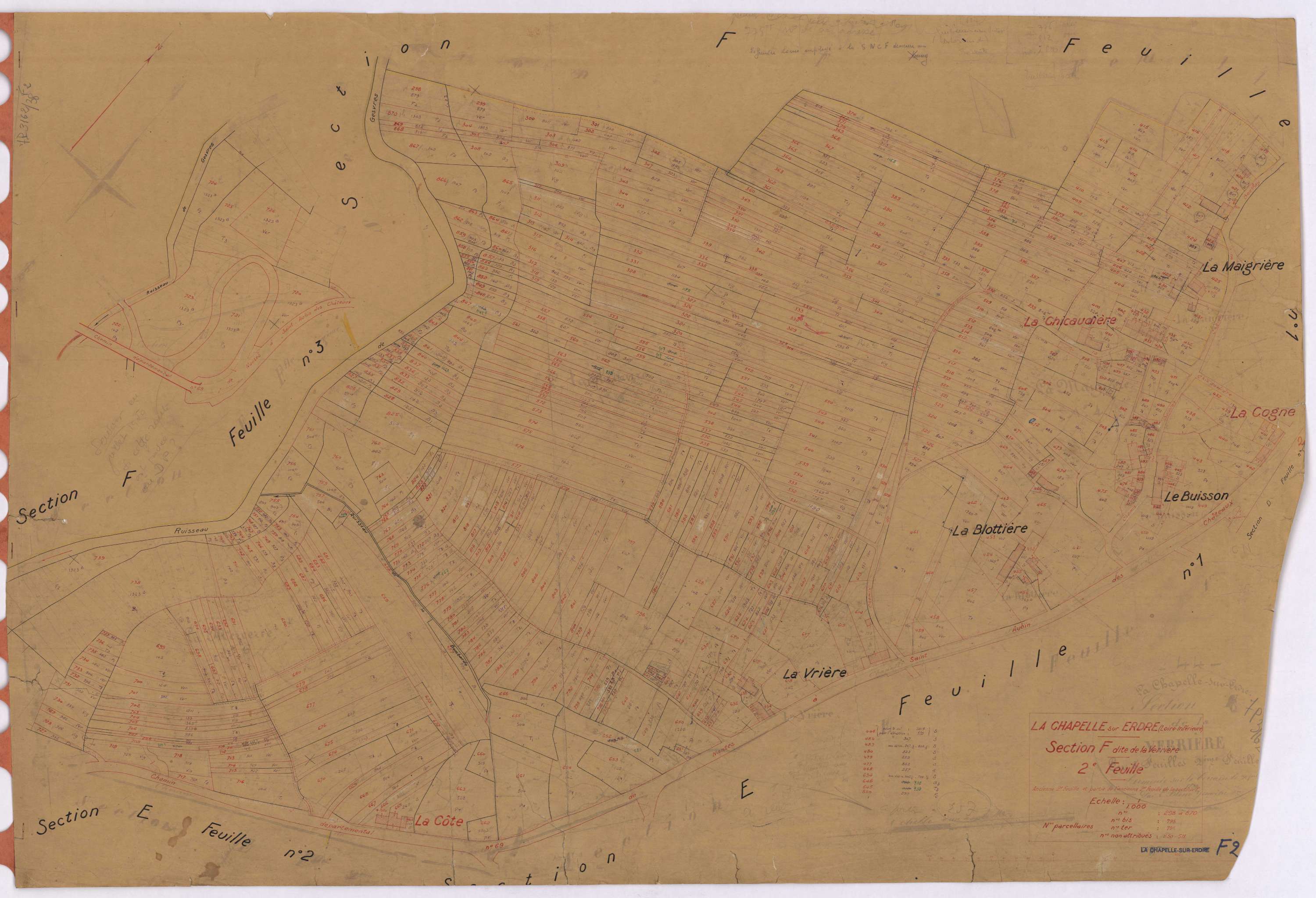 La Chapelle-sur-Erdre - Section F2 Verrière (section de La) ; 298-870