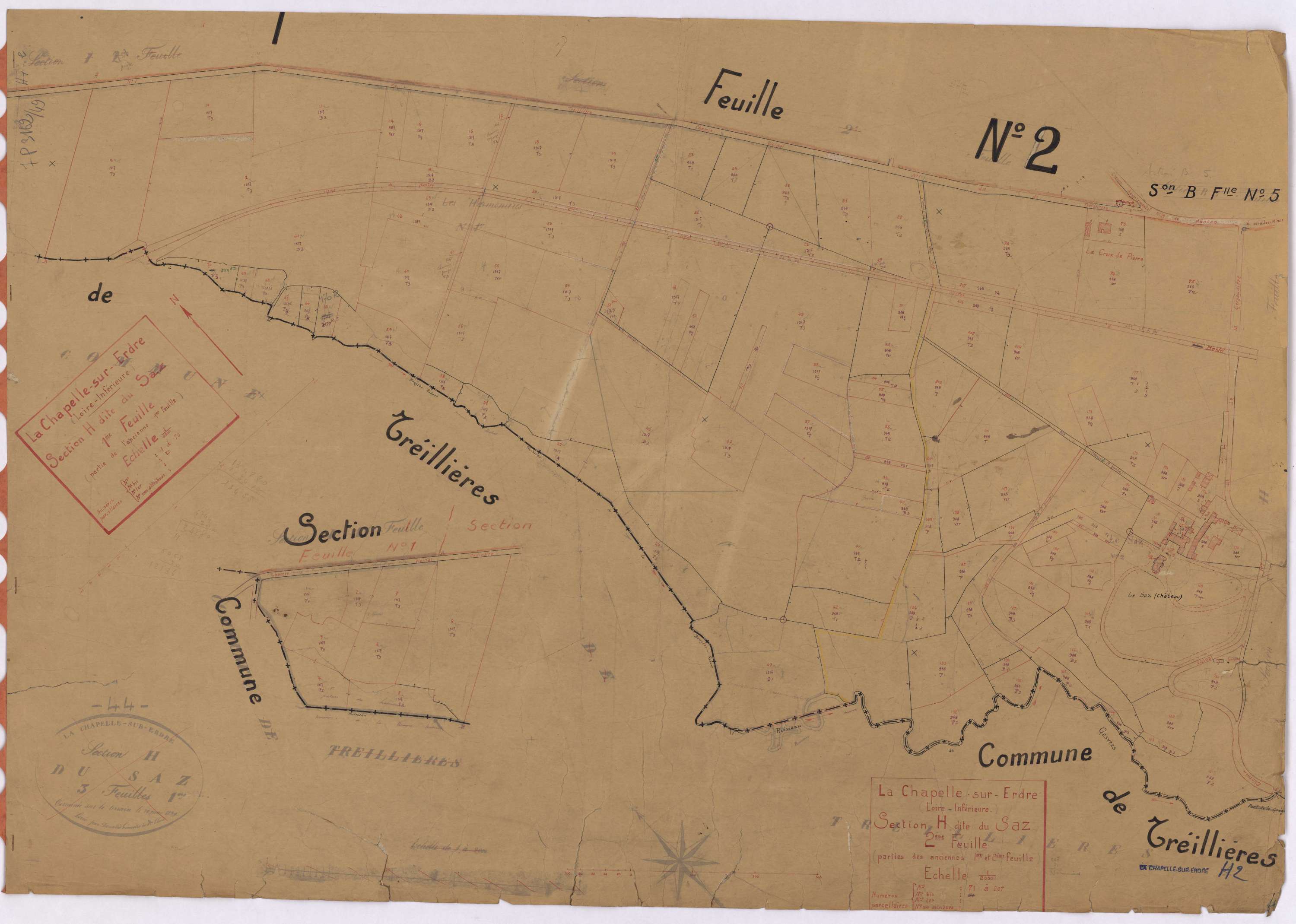 La Chapelle-sur-Erdre - Section H1 H2 Saz (section du) ; 1-70 ; 71-207