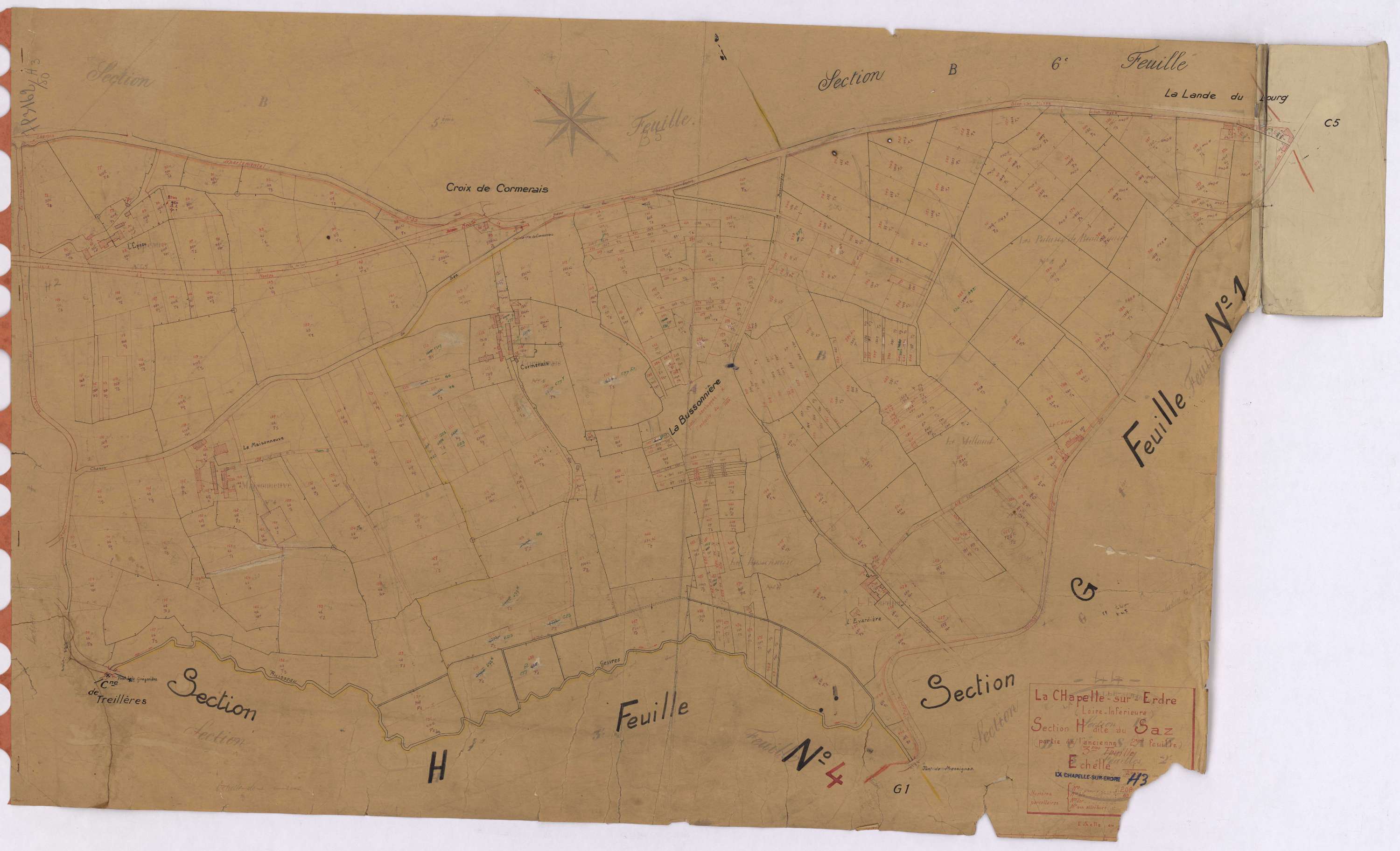 La Chapelle-sur-Erdre - Section H3 Saz (section du) ; 208-488