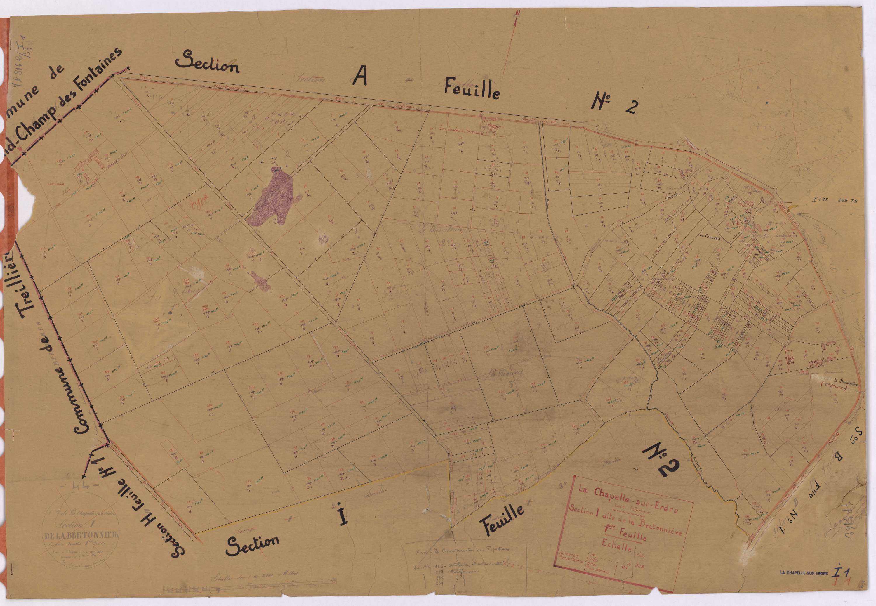 La Chapelle-sur-Erdre - Section I1 Bretonnière (section de La) ; 1-328