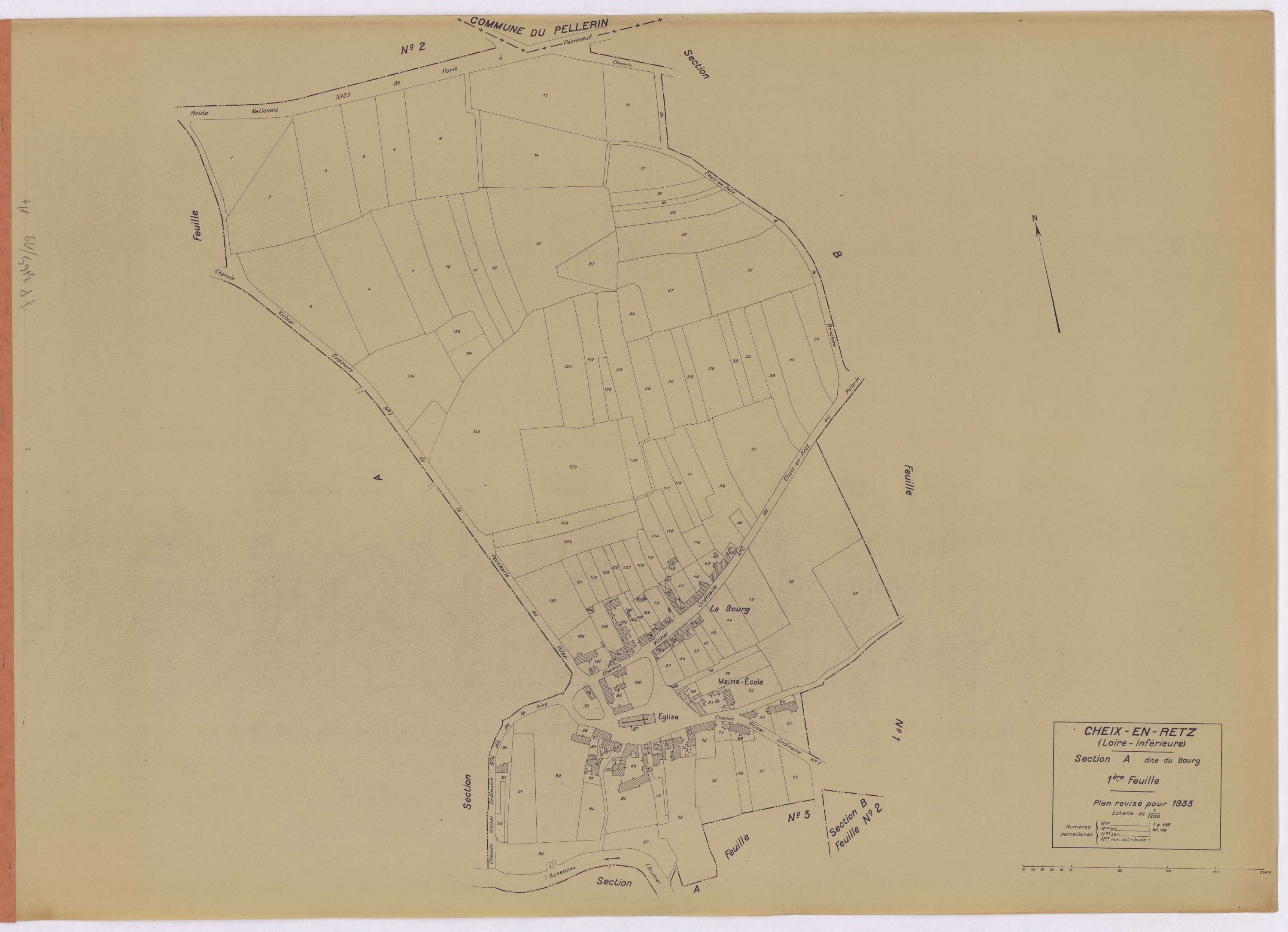 Cheix-en-Retz - Section A1 Bourg (section du) ; 1-136