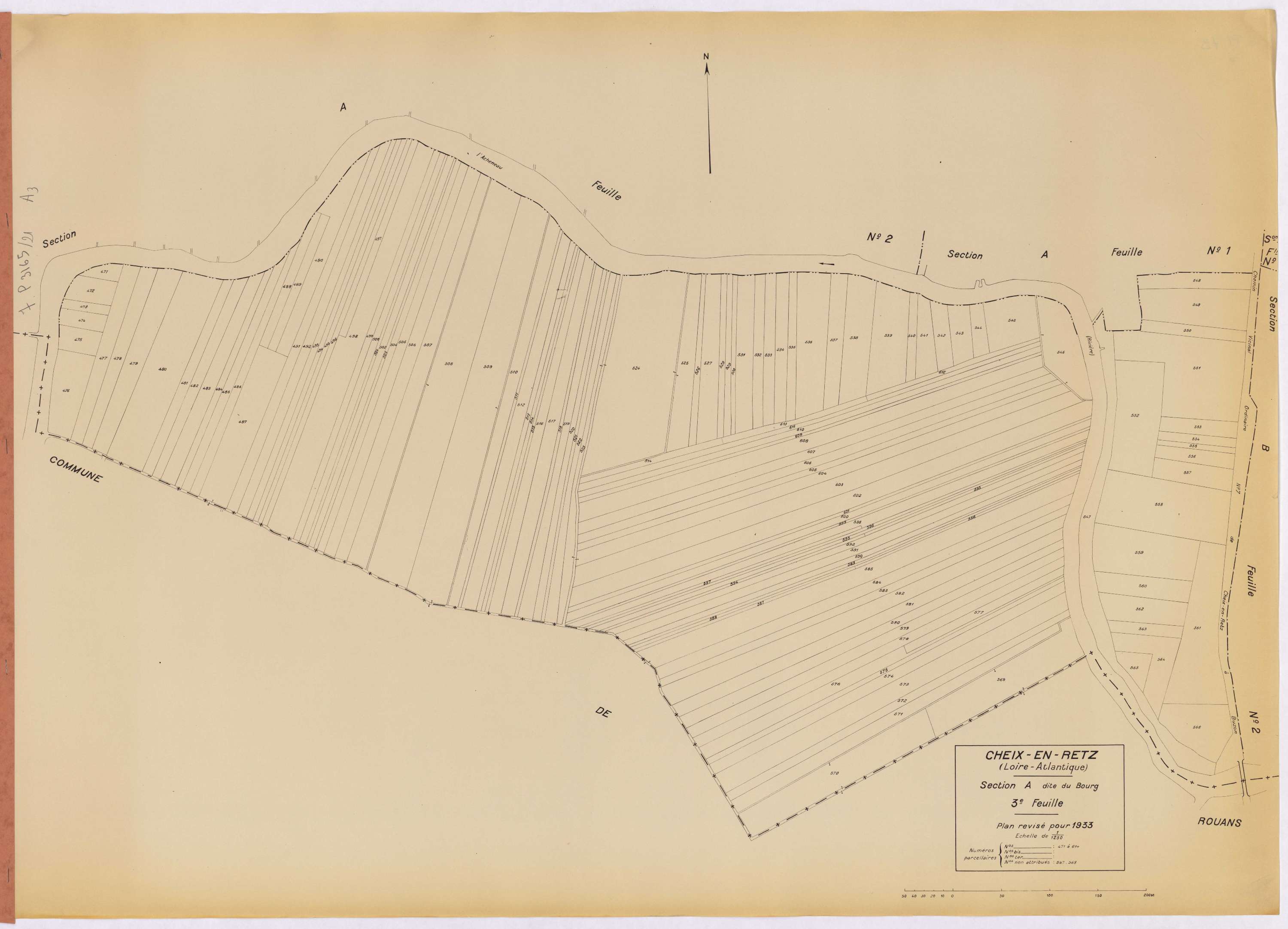 Cheix-en-Retz - Section A3 Bourg (section du) ; 471-614