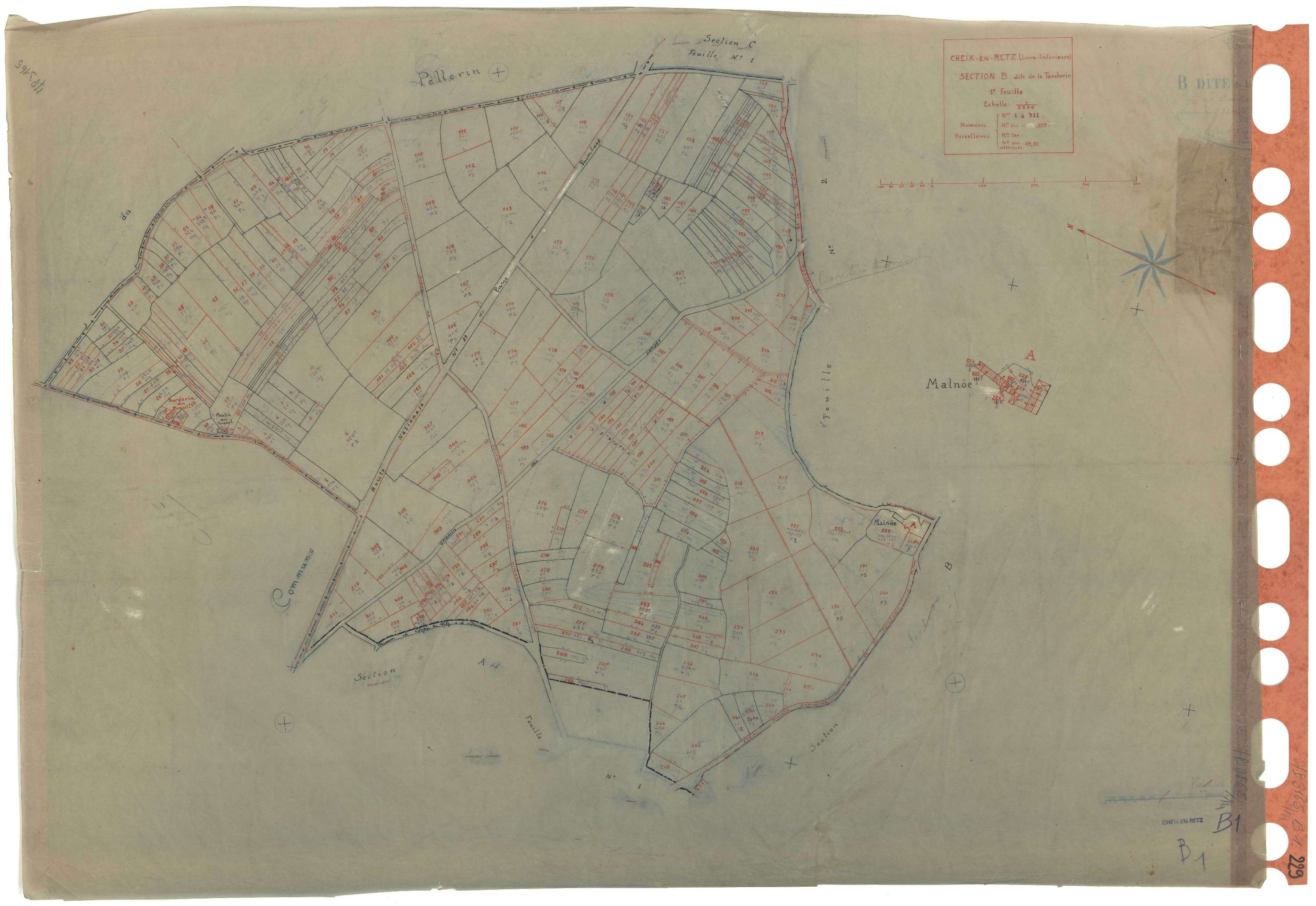 Cheix-en-Retz - Section B1 Tancherie (section de La) . 1-311