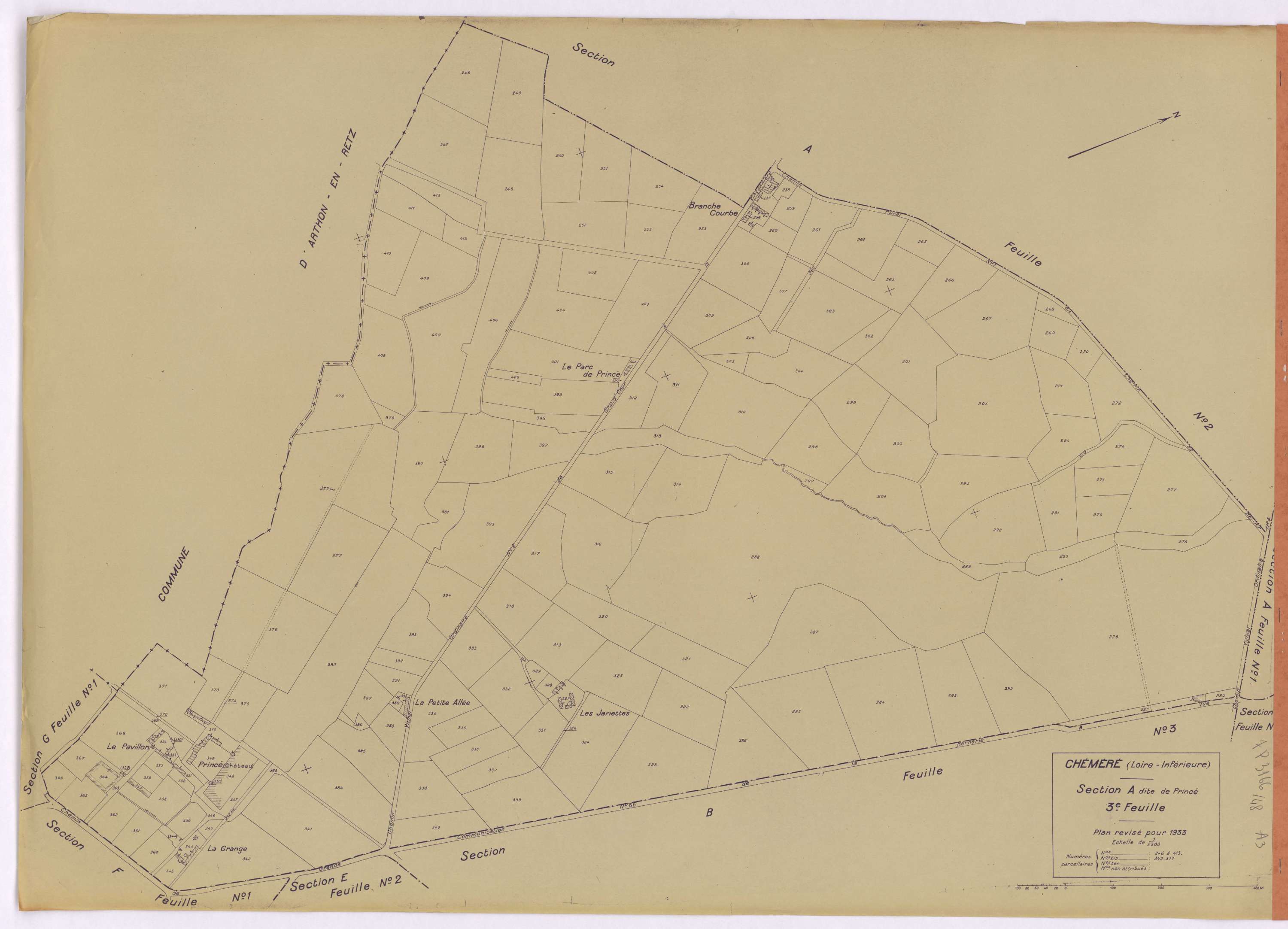 Chéméré - Section A3 Princé (section de) ; 246-413