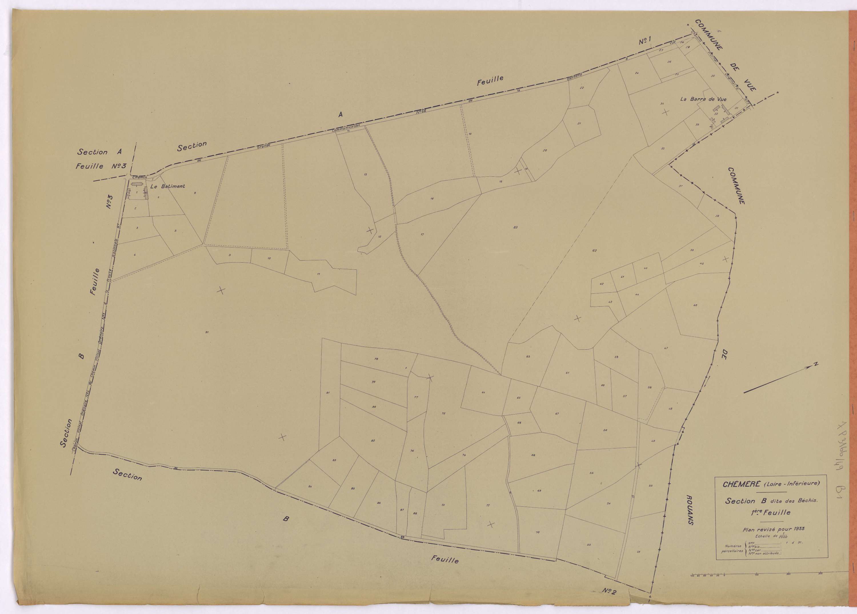 Chéméré - Section B1 Béchis (section des) ; 1-91