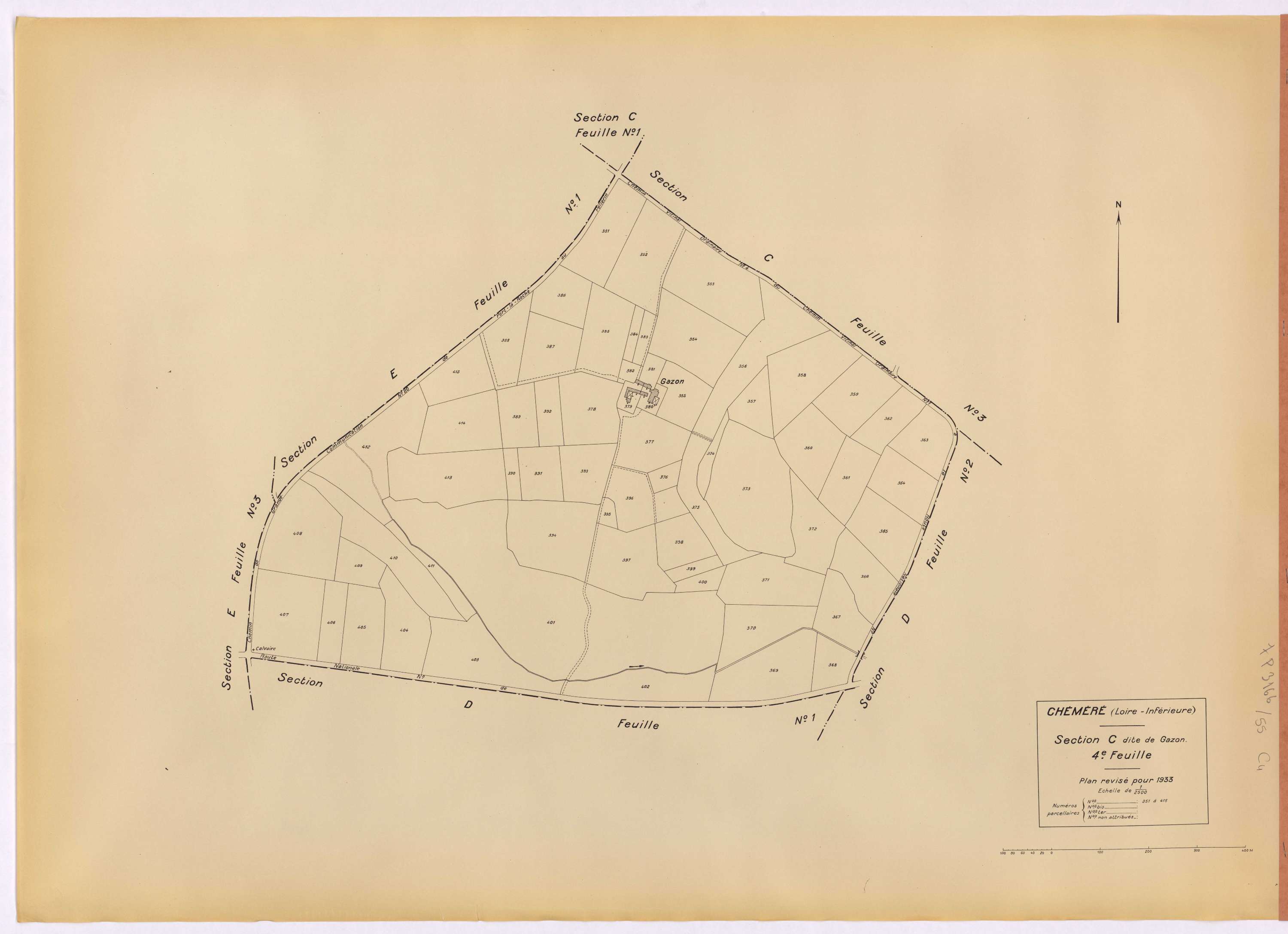 Chéméré - Section C4 Gazon (section de) ; 351-415