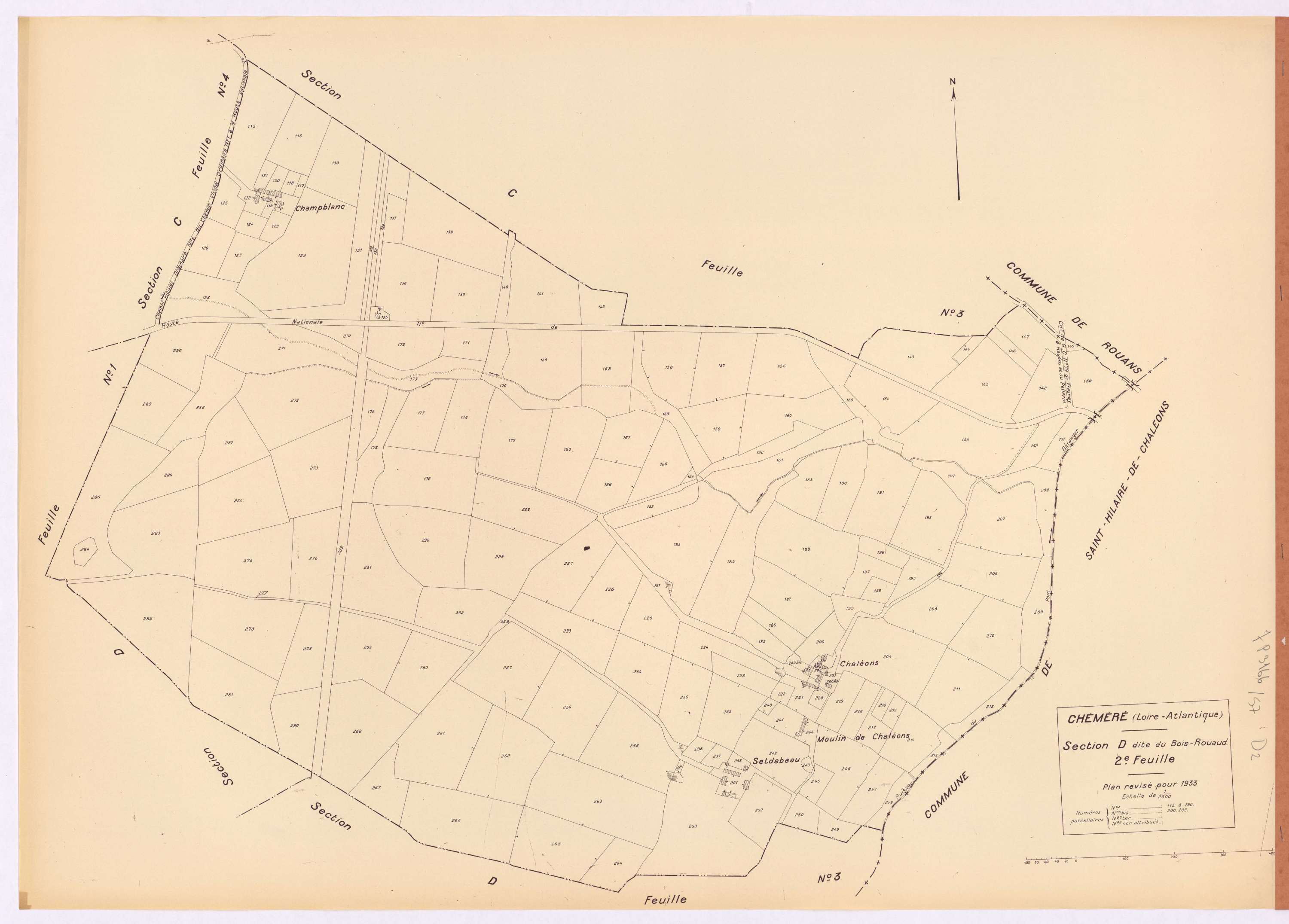 Chéméré - Section D2 Bois-Rouaud (section du) ; 115-290