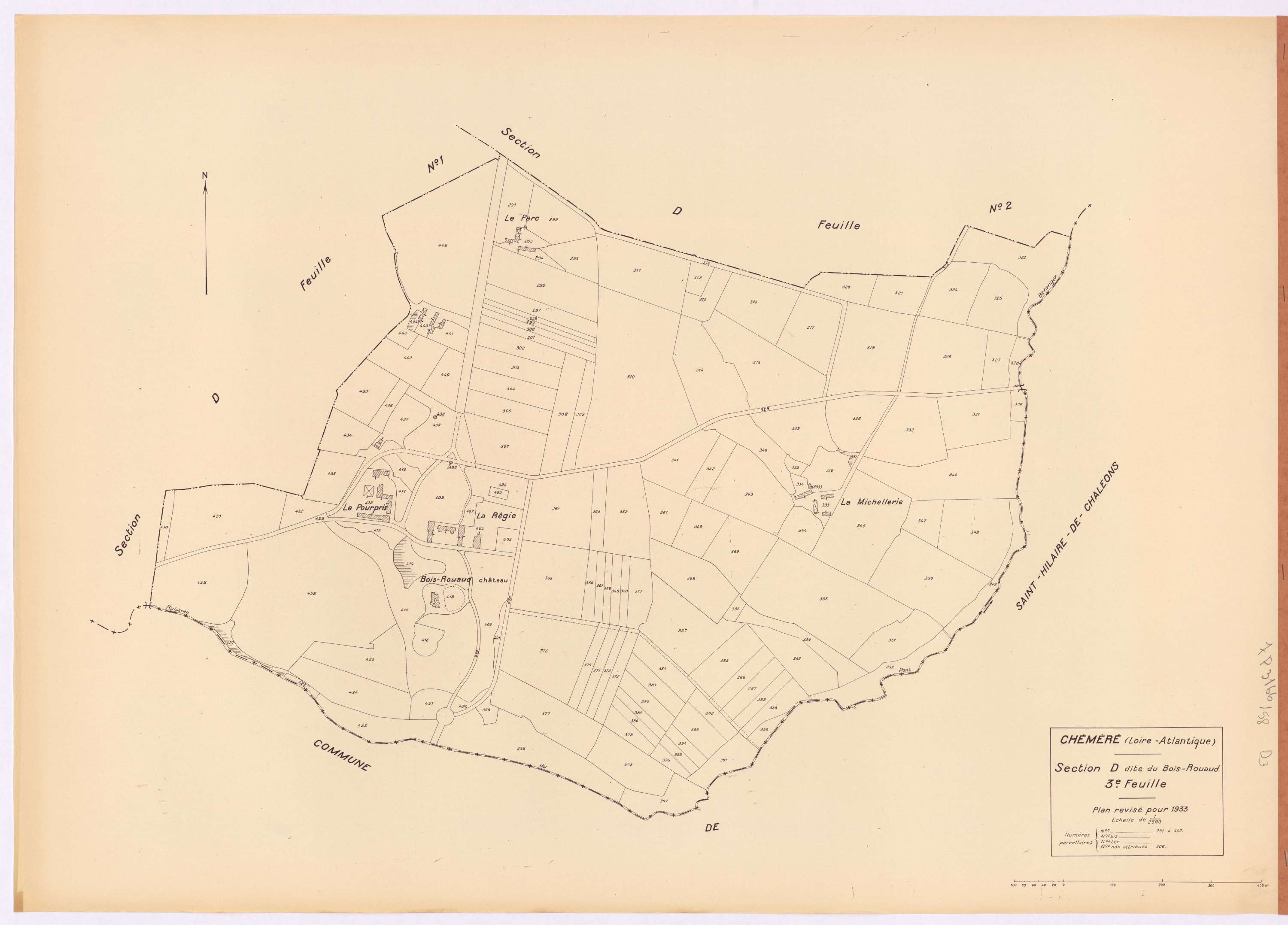 Chéméré - Section D3 Bois-Rouaud (section du) ; 291-447