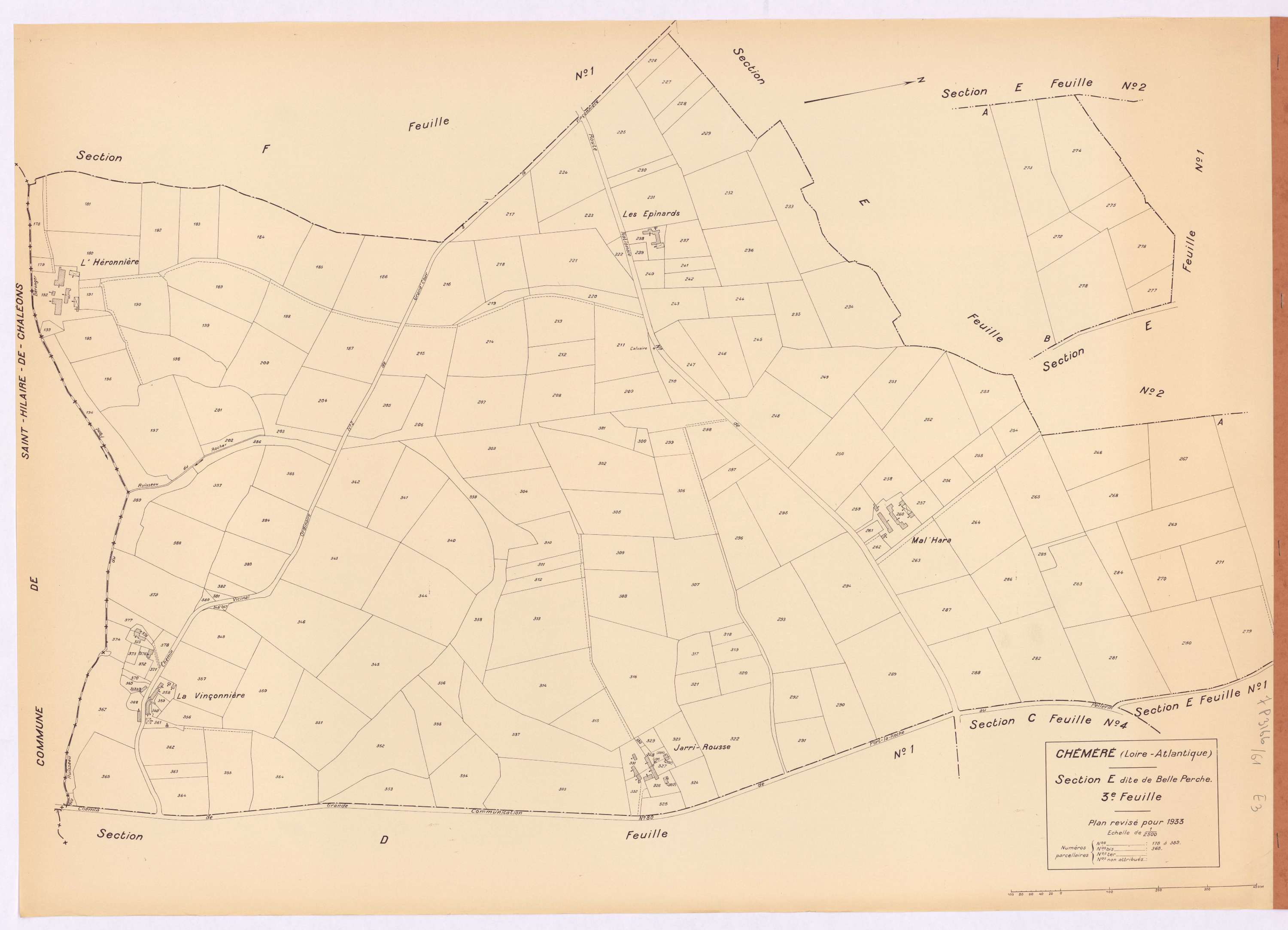 Chéméré - Section E3 Belle Perche (section de) ; 178-389