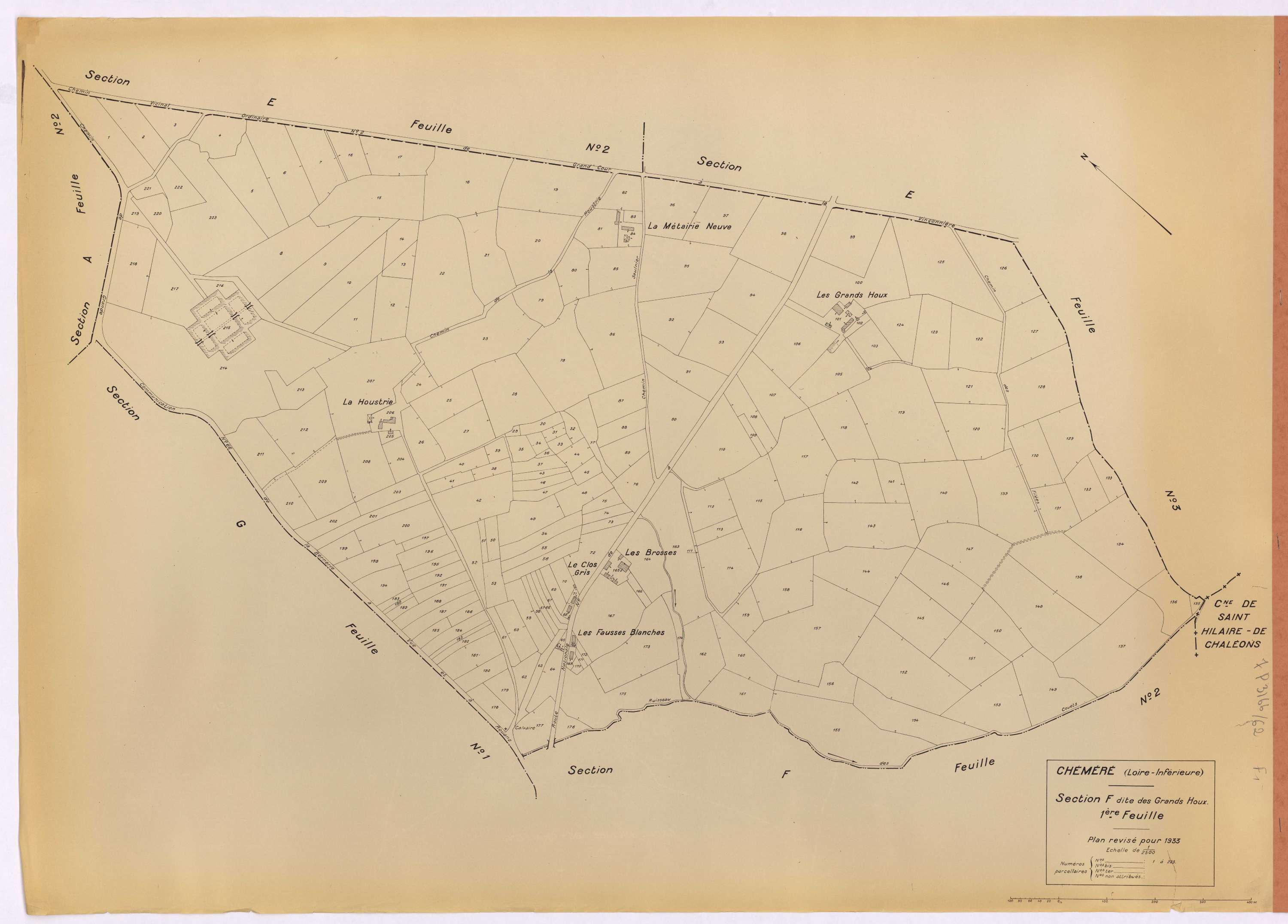Chéméré - Section F1 Grands Houx (section des) ; 1-223
