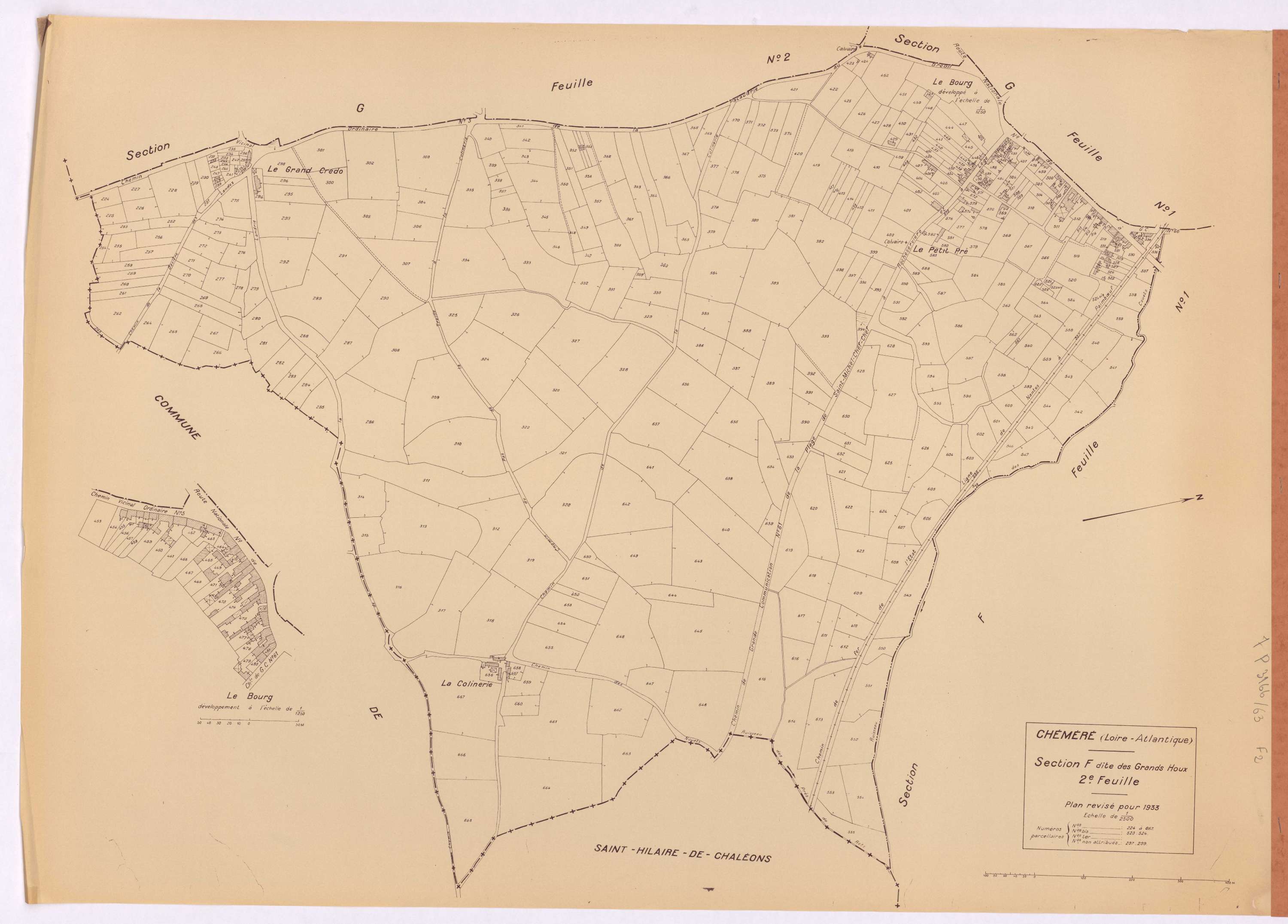 Chéméré - Section F2 Grands Houx (section des) ; 224-667