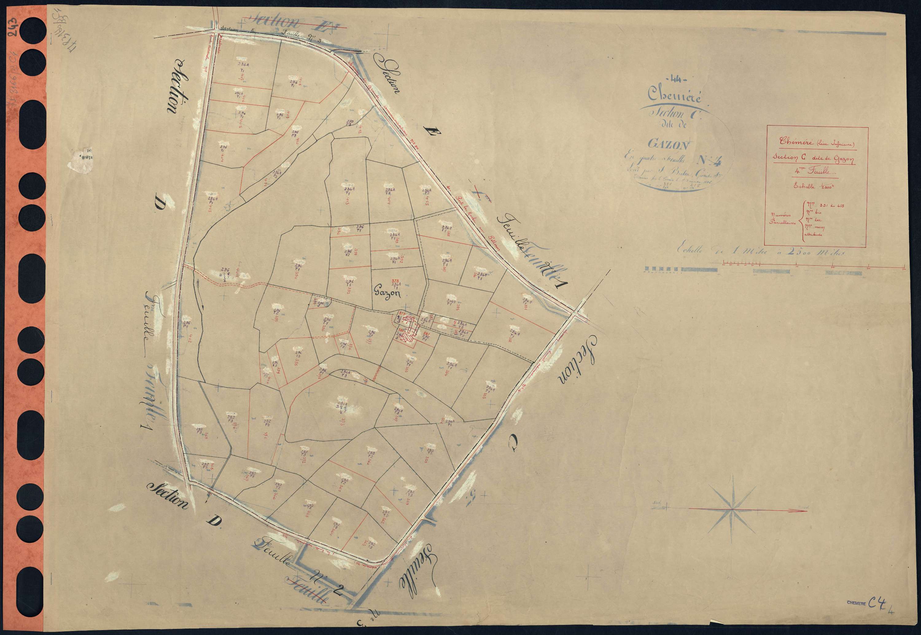 Chéméré - Section C4 Gazon (section de) . 351-415